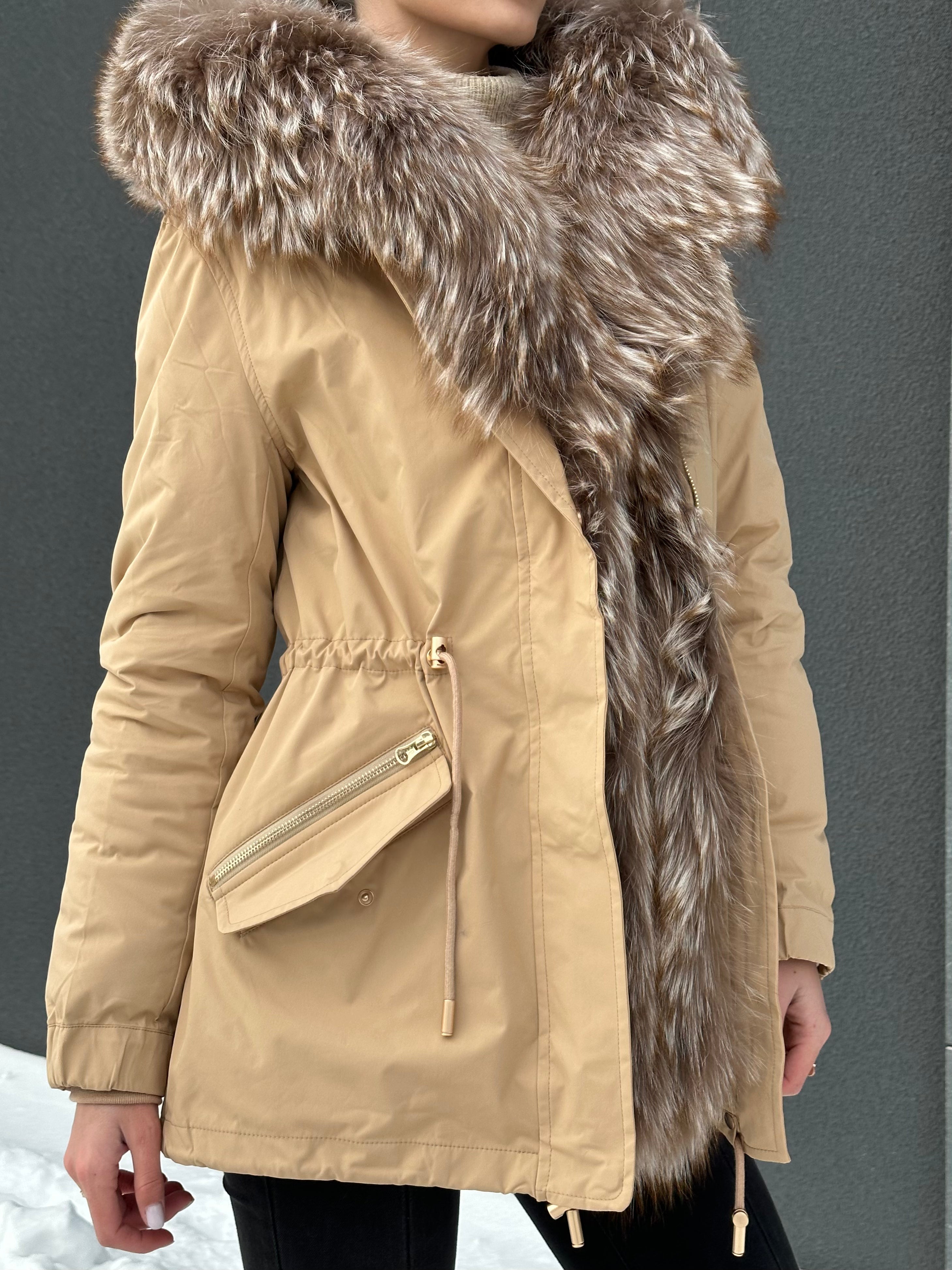 Genuine Silver Fur Trim Parka with Rabbit Fur Insulation - Energize Trek