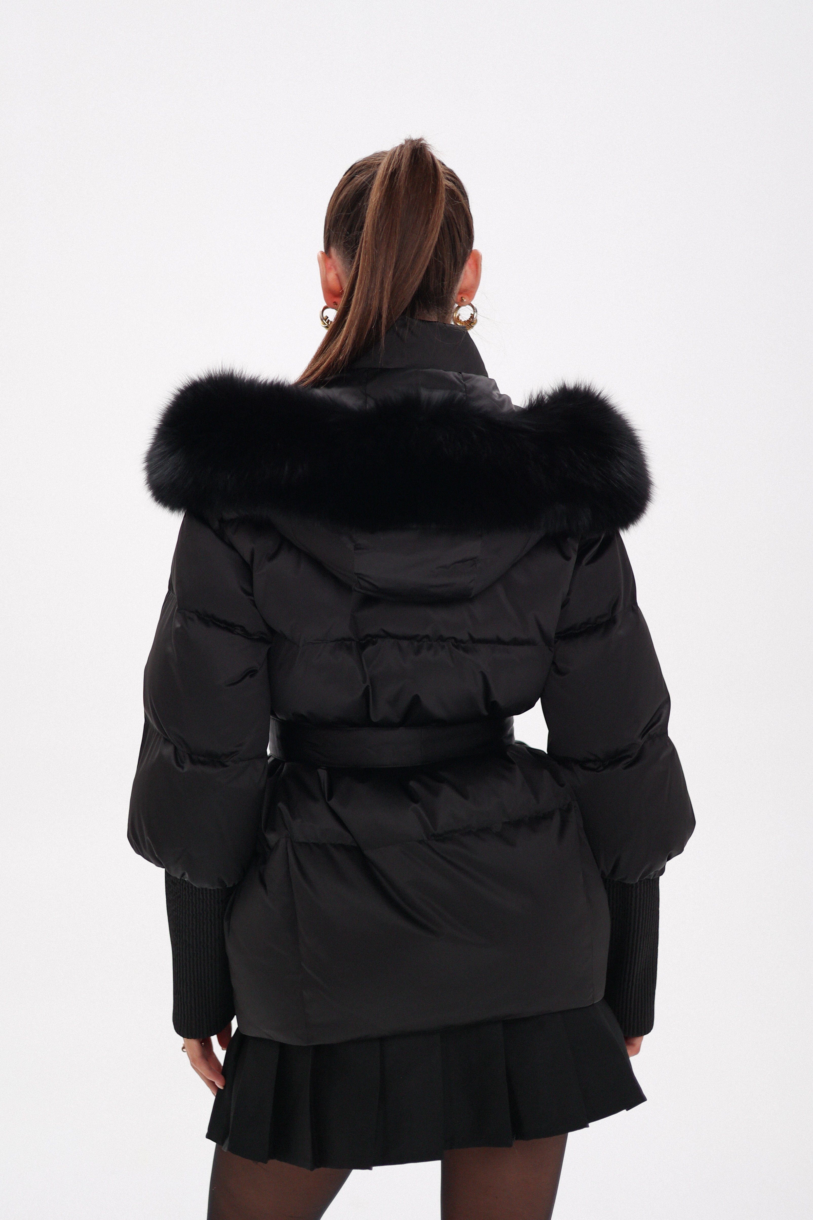 Pre-Order. Re-Stock Ships October 20. Amanda Genuine Fur Trim Down Fill Coat - Energize Trek