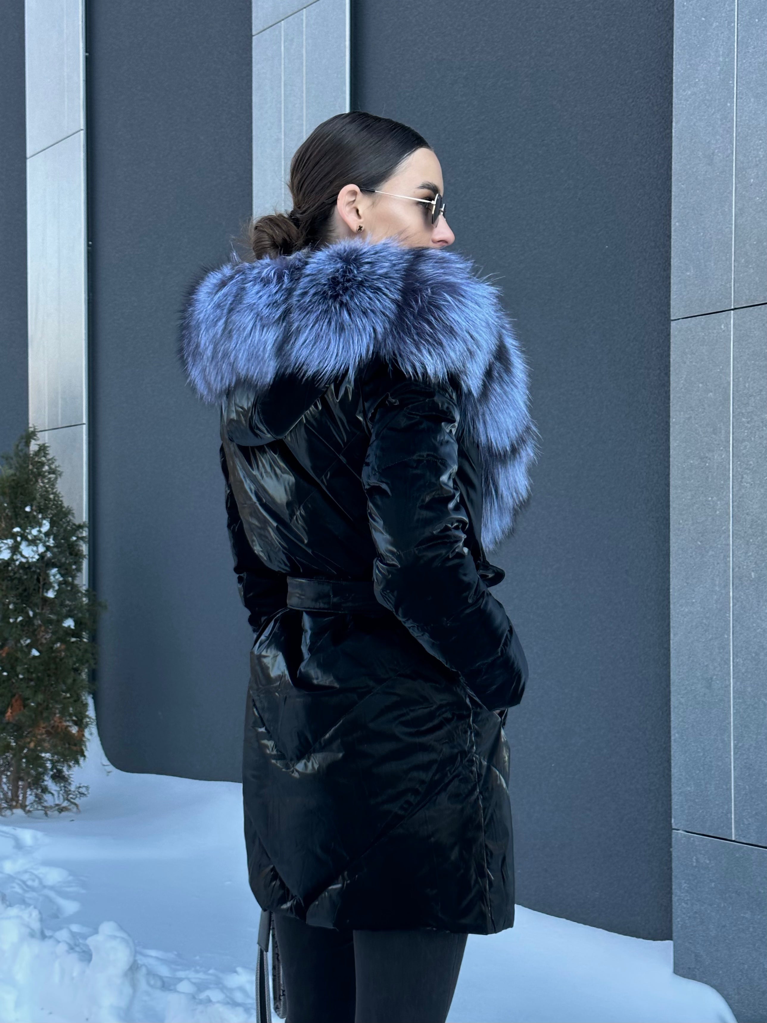 Genuine Silver Fox Fur Down Fill Coat - Energize Trek