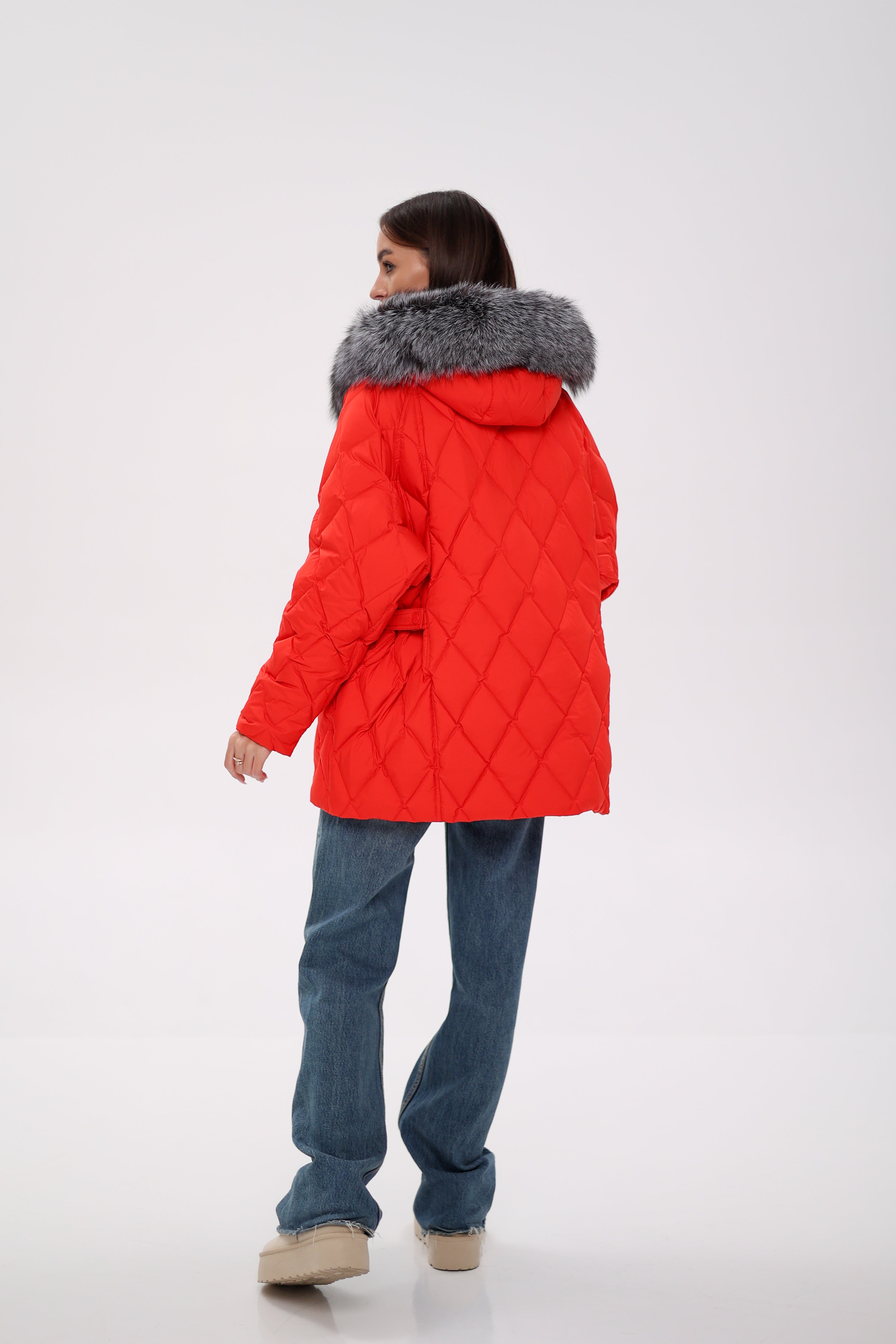 Genuine Silver Fox Down Fill Hooded Parka - Energize Trek