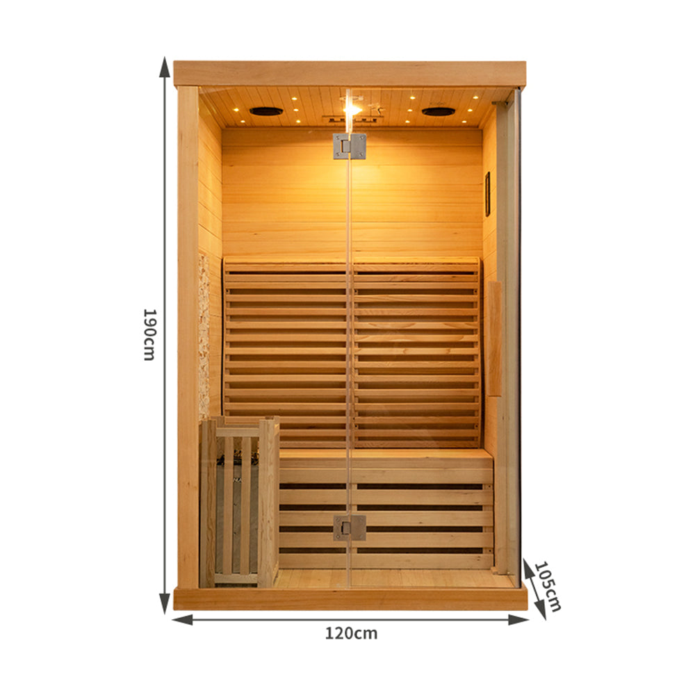 SAUNA EVOLUTION® Commercial Finnish Bath Home Sauna Indoor Steam Room Glass 03 - Energize Trek
