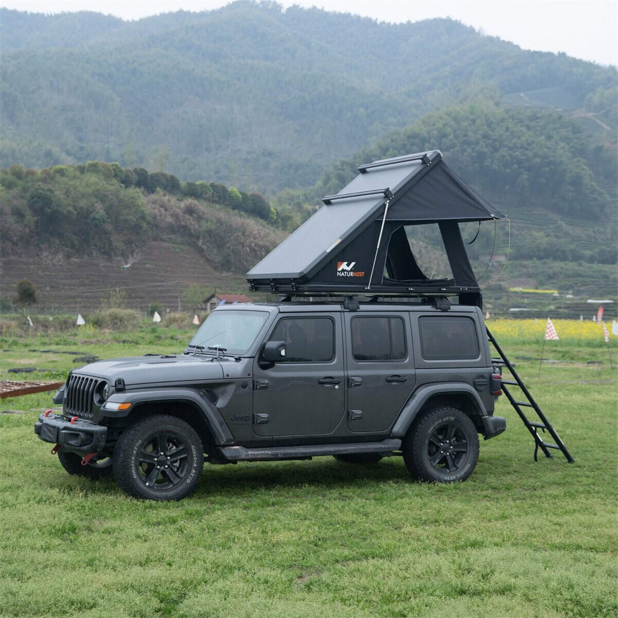 Large 2-3 Person Outdoor Waterproof Car SUV Rooftop Camping Hiking Tent, 83" (SAK51867) - Energize Trek