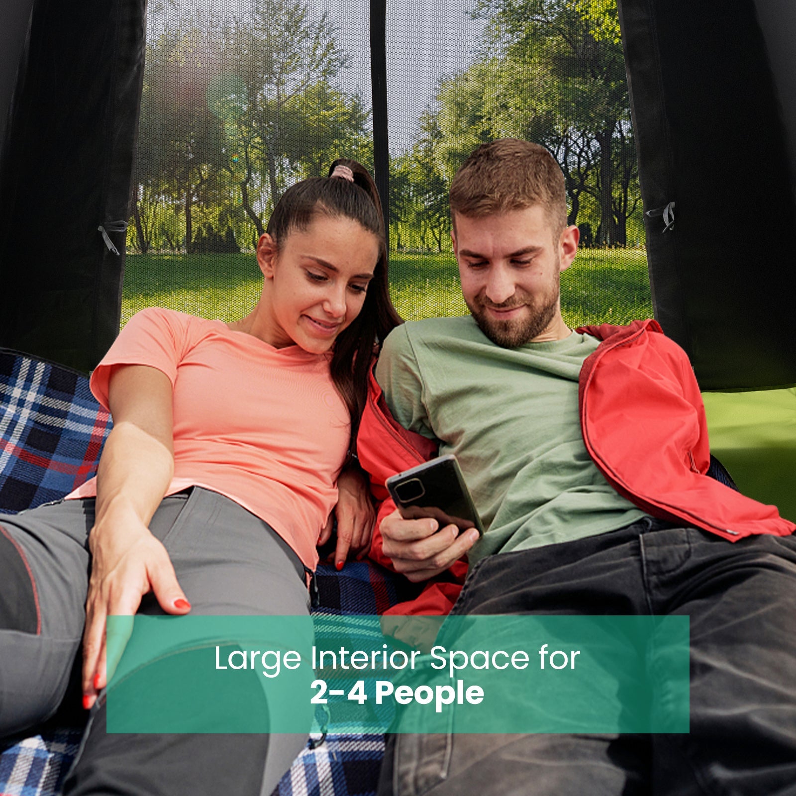 2-4 Person Instant Pop-up Camping Tent with Removable Rainfly - Energize Trek