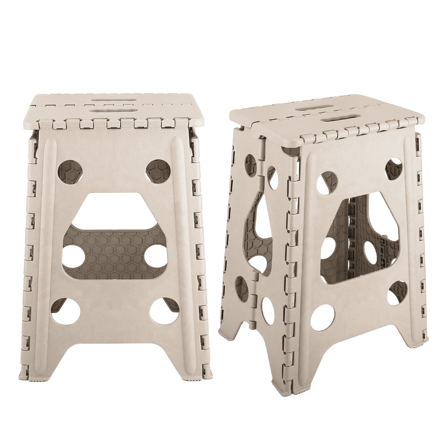 2 Pack 17.91In High Step Stool Folding Stepping Stool Lightweight Plastic Step Stool with Handle Non-slip for Kitchen Bathroom - Energize Trek