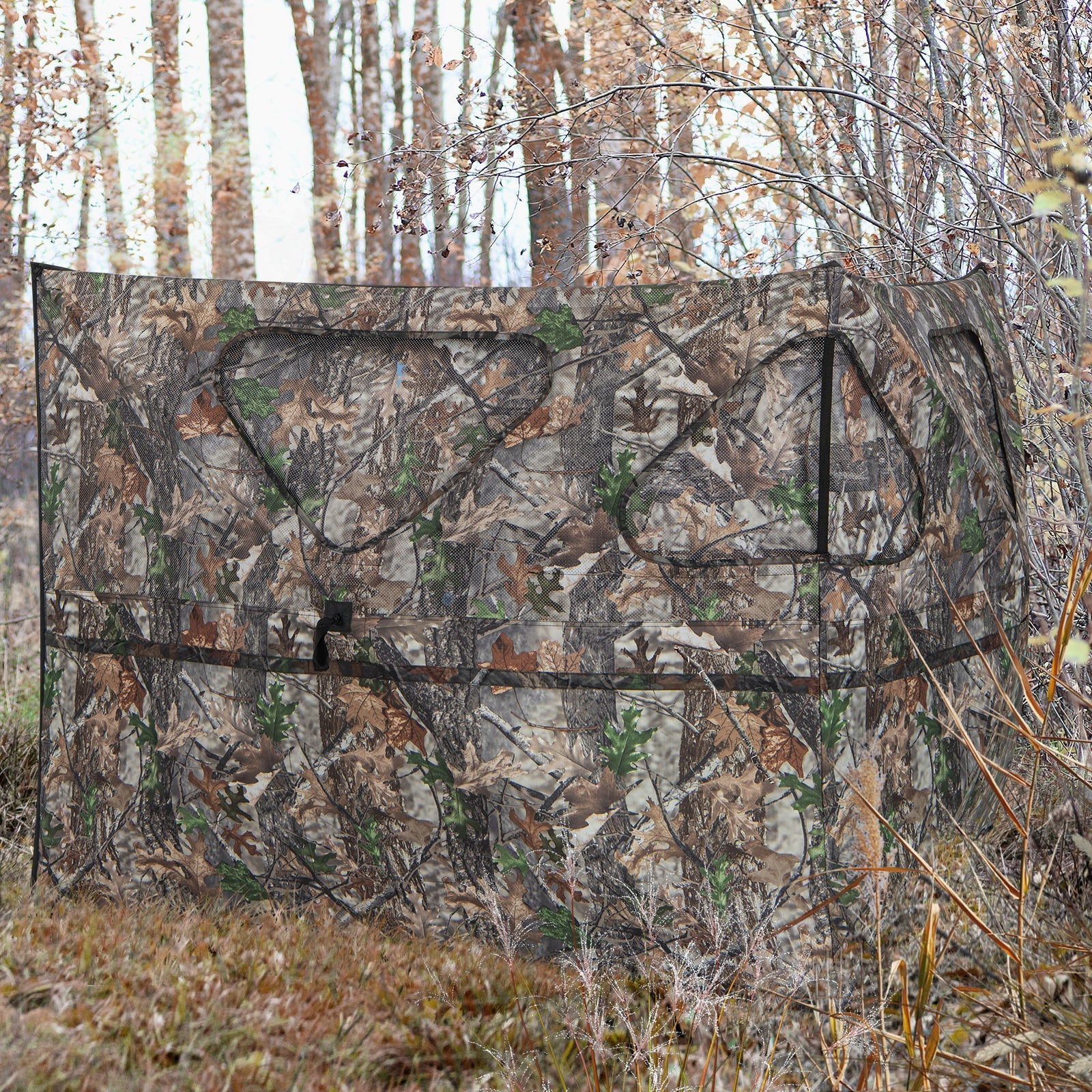 2-Panel Hunting Ground Blind Pop Up Fence with 3 Shoot Through Ports - Energize Trek