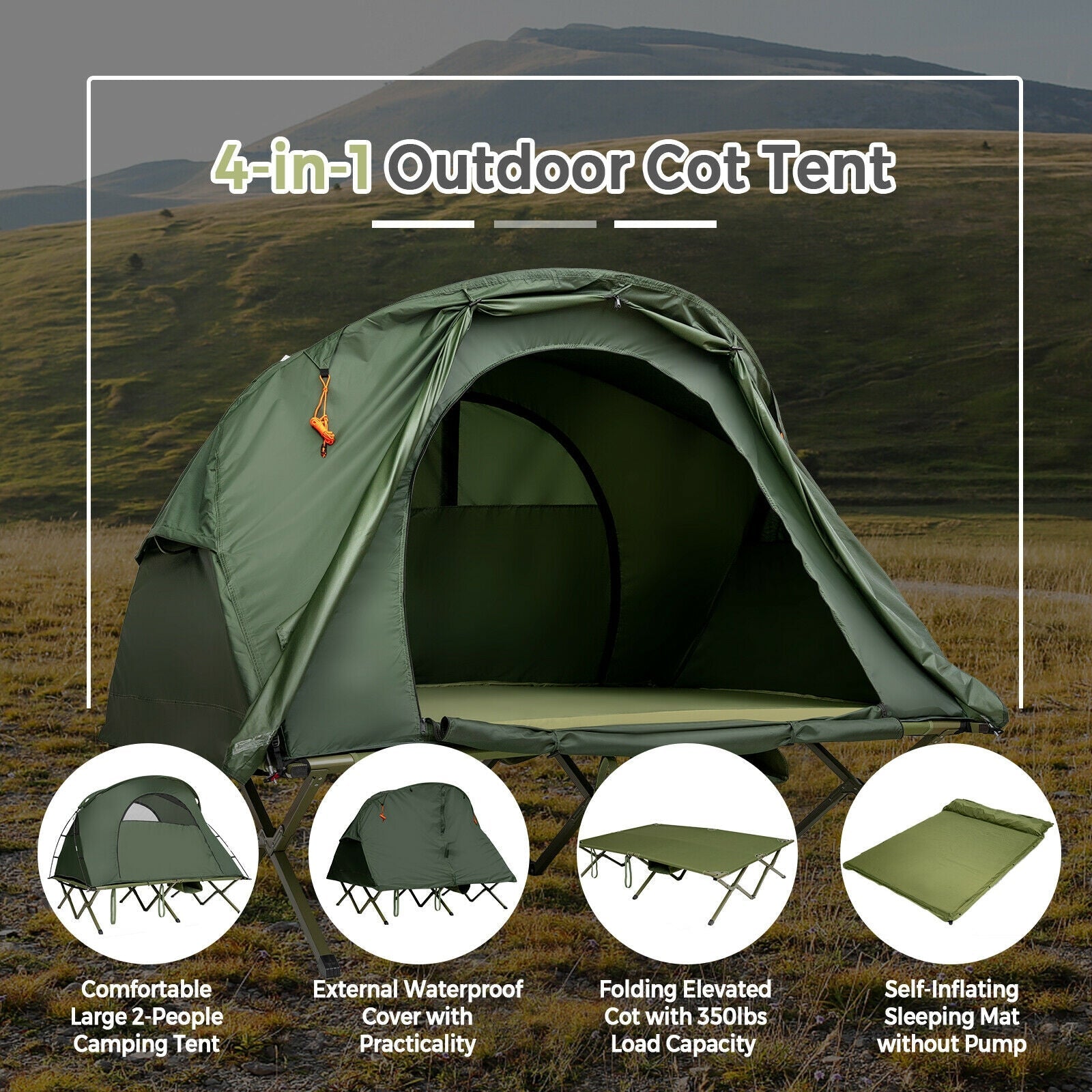 2-Person Outdoor Camping Tent with External Cover - Energize Trek
