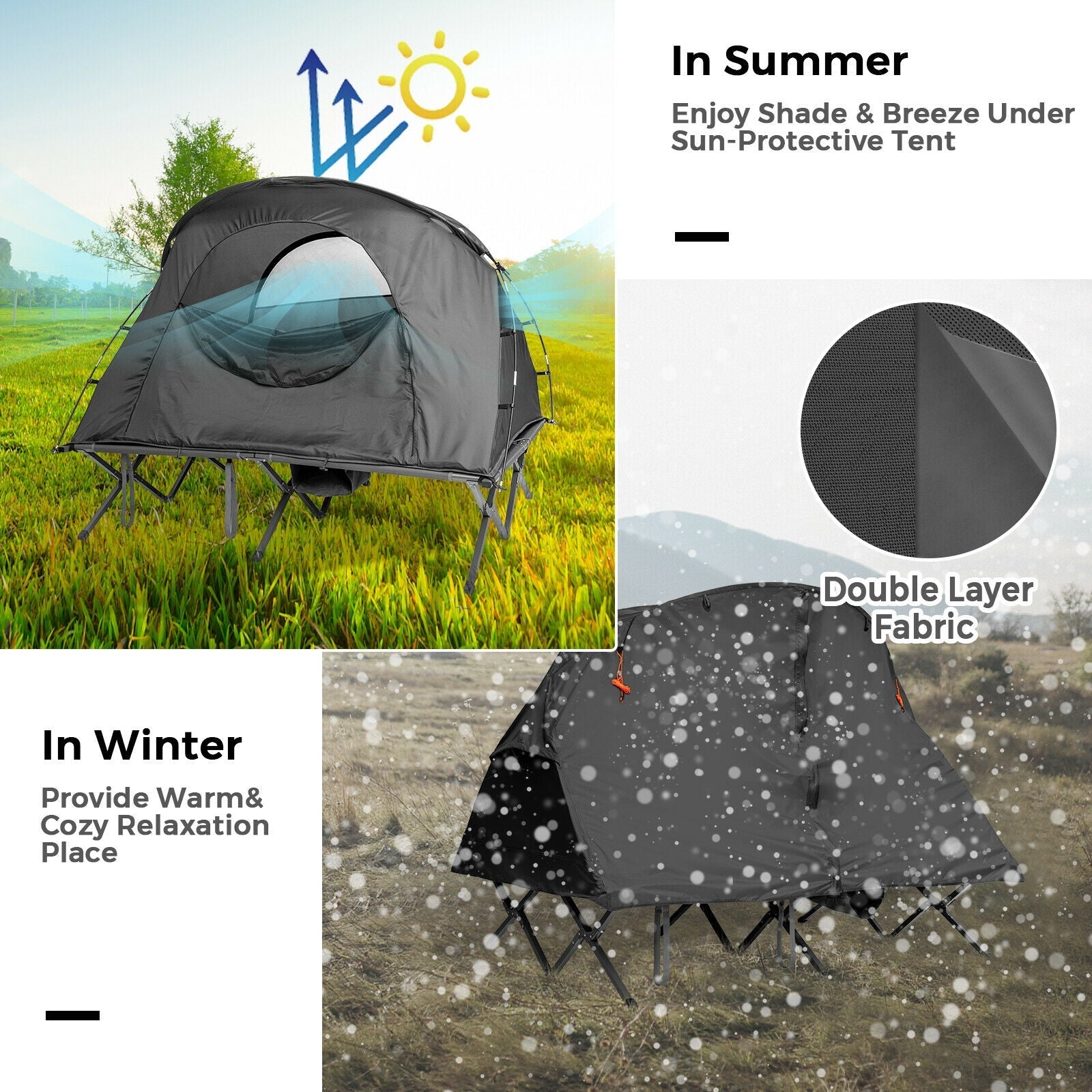 2-Person Outdoor Camping Tent with External Cover - Energize Trek