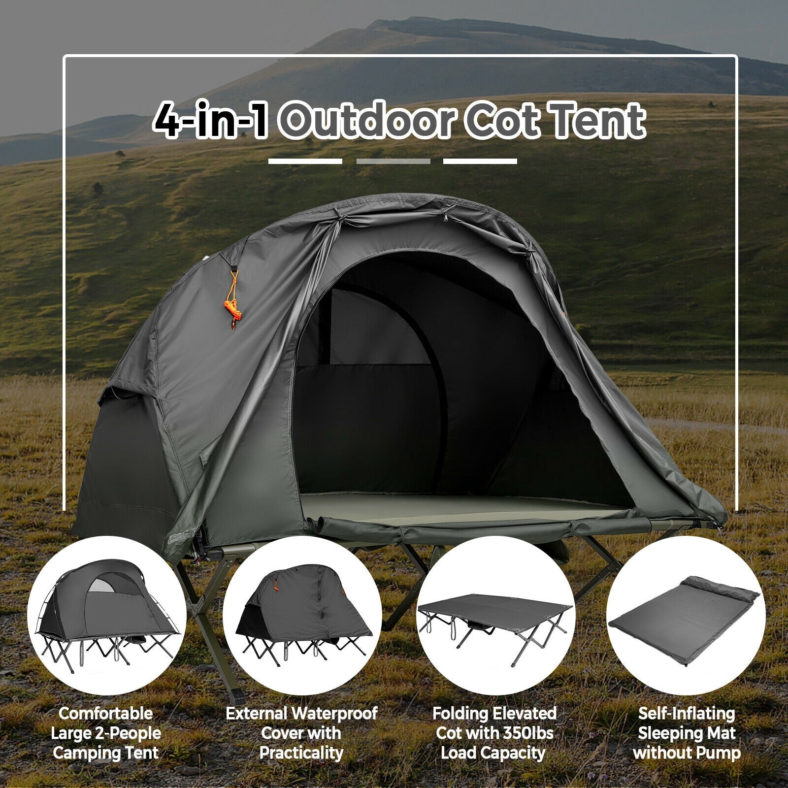 2-Person Outdoor Camping Tent with External Cover - Energize Trek
