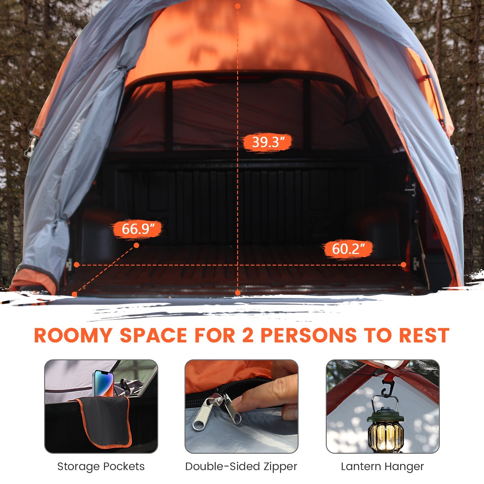 2 Person Portable Pickup Tent with Carry Bag - Energize Trek