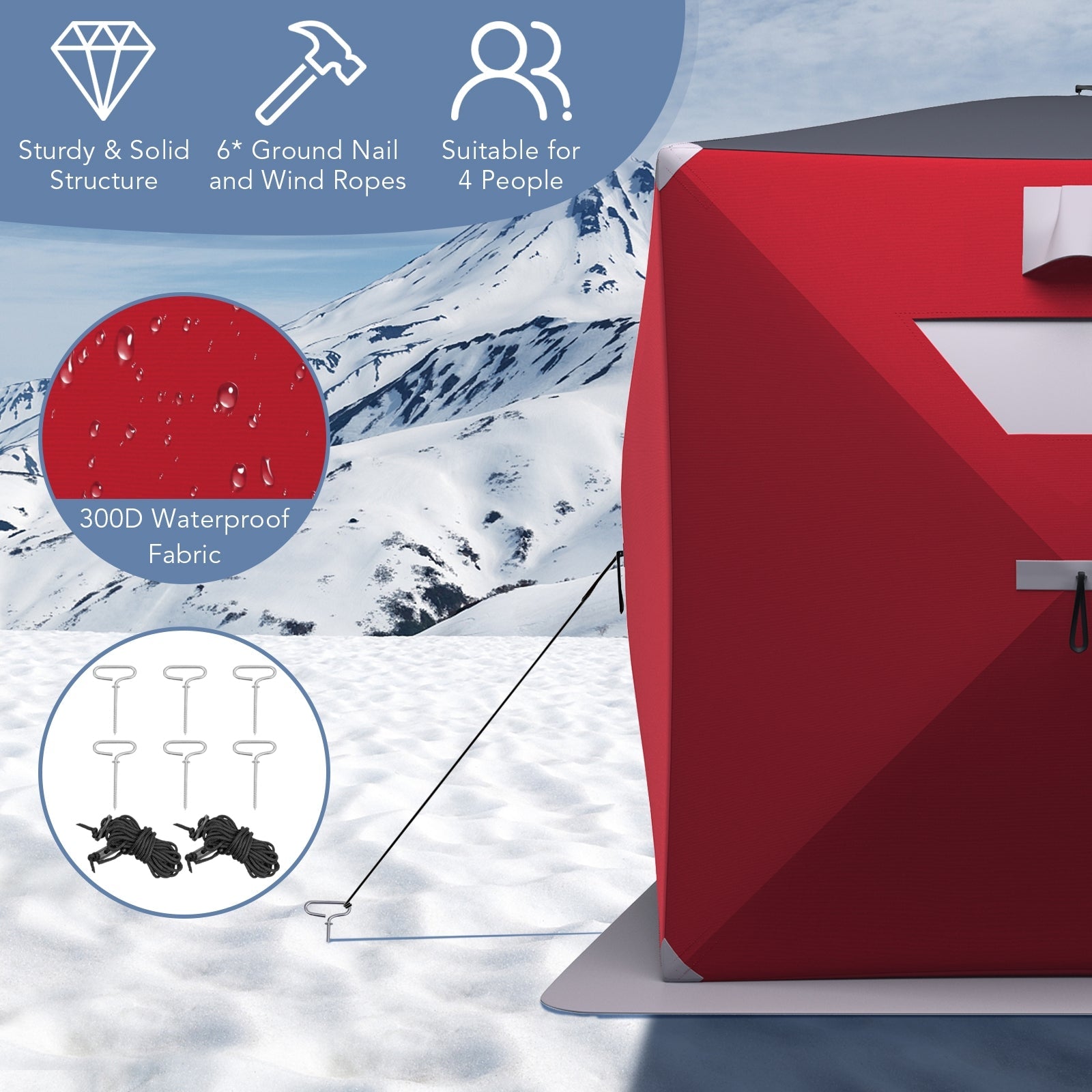 2-person Portable Ice Shelter Fishing Tent with Bag - Energize Trek