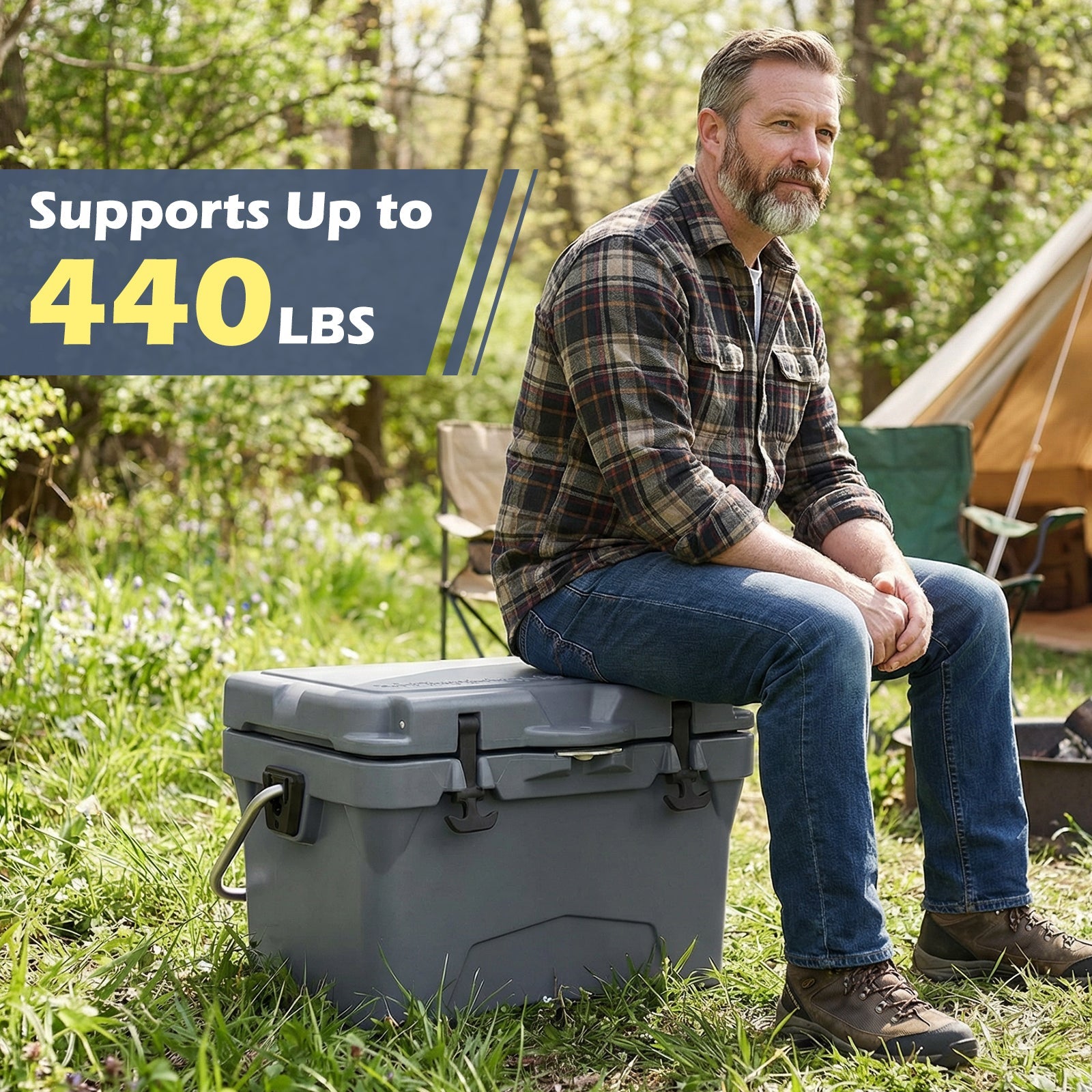 20 Quart Portable Hard Cooler with Built-in Ruler and Bottle - Energize Trek