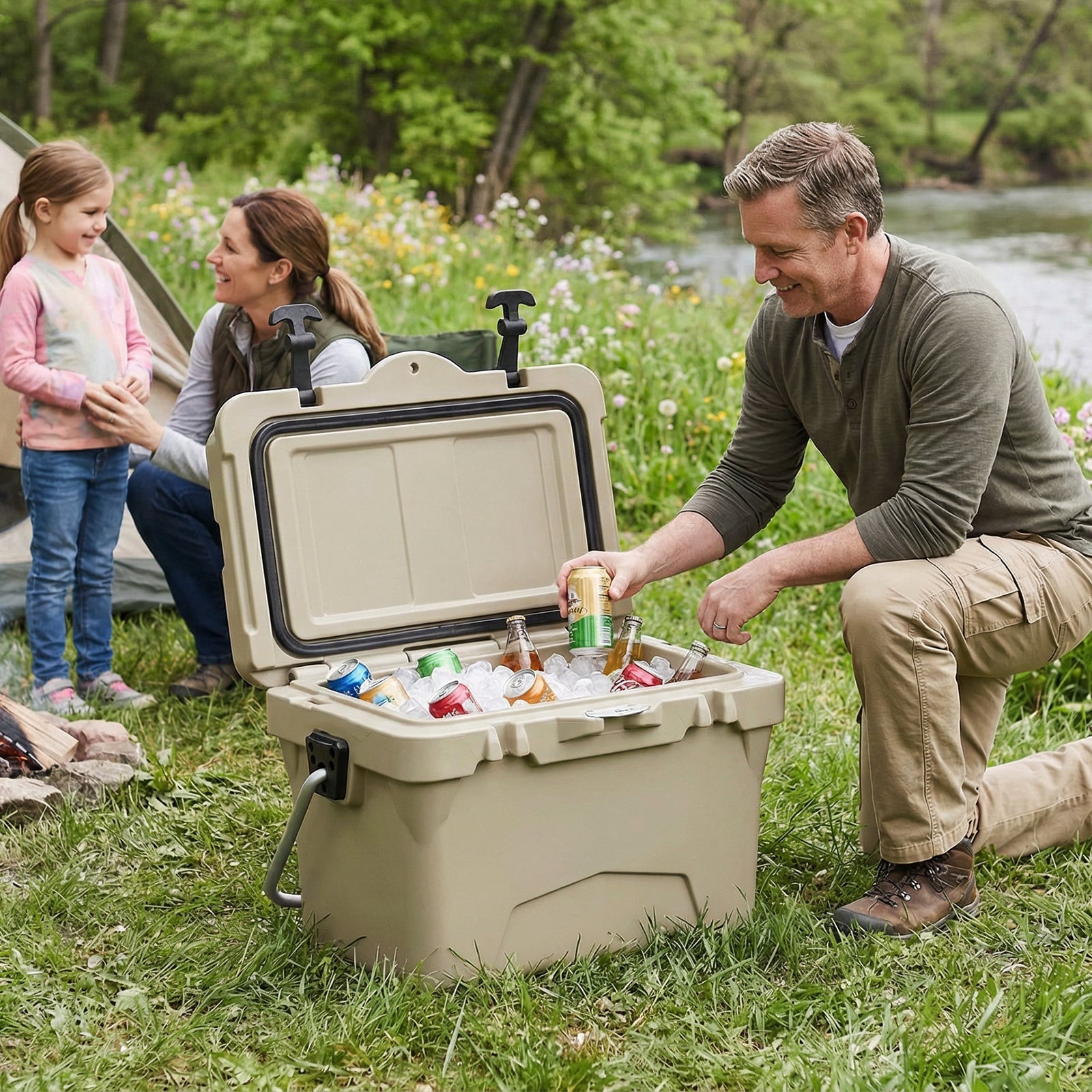 20 Quart Portable Hard Cooler with Built-in Ruler and Bottle - Energize Trek