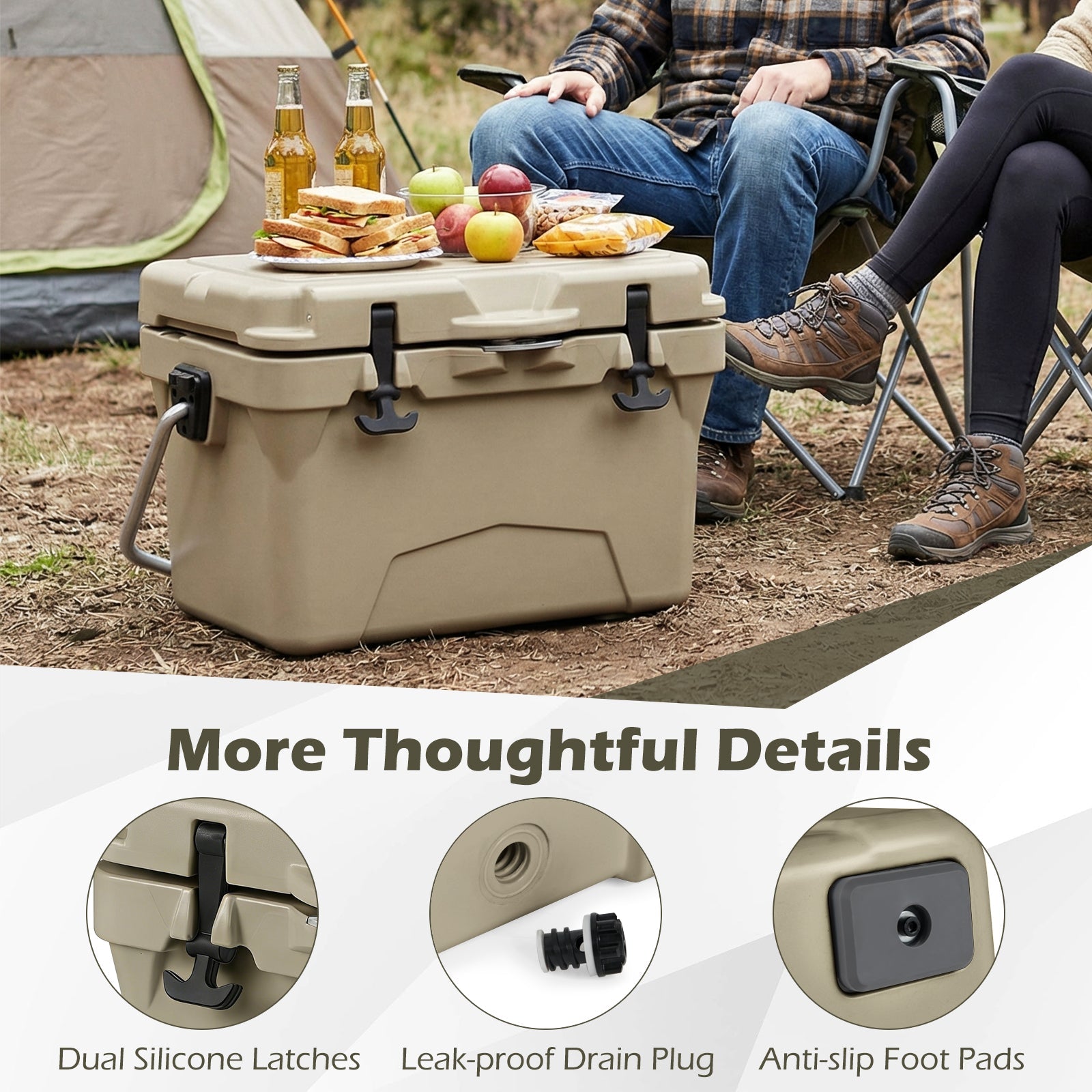 20 Quart Portable Hard Cooler with Built-in Ruler and Bottle - Energize Trek