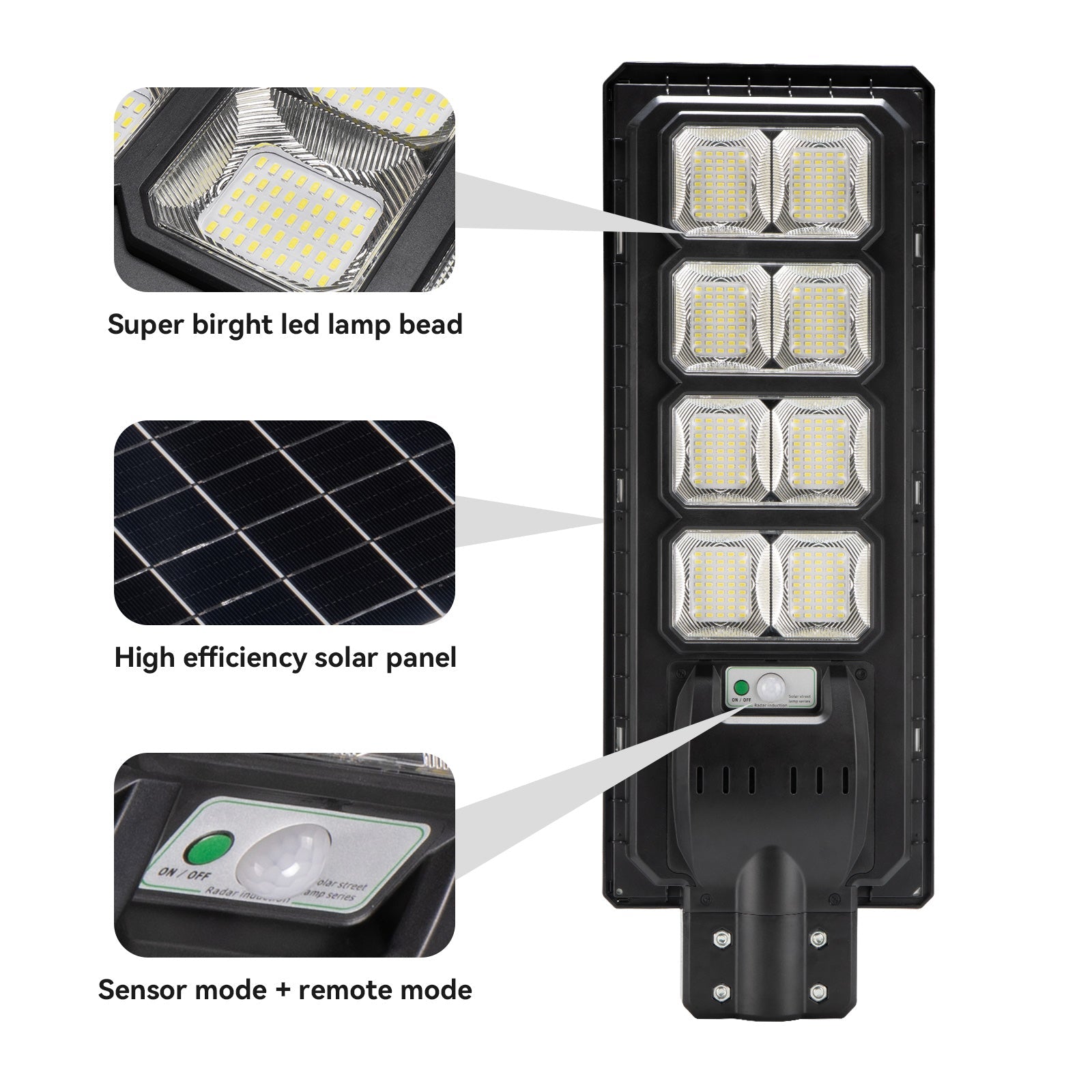 4 Pack Solar Parking lot lights (bracket included)-20,000 lumens - Energize Trek