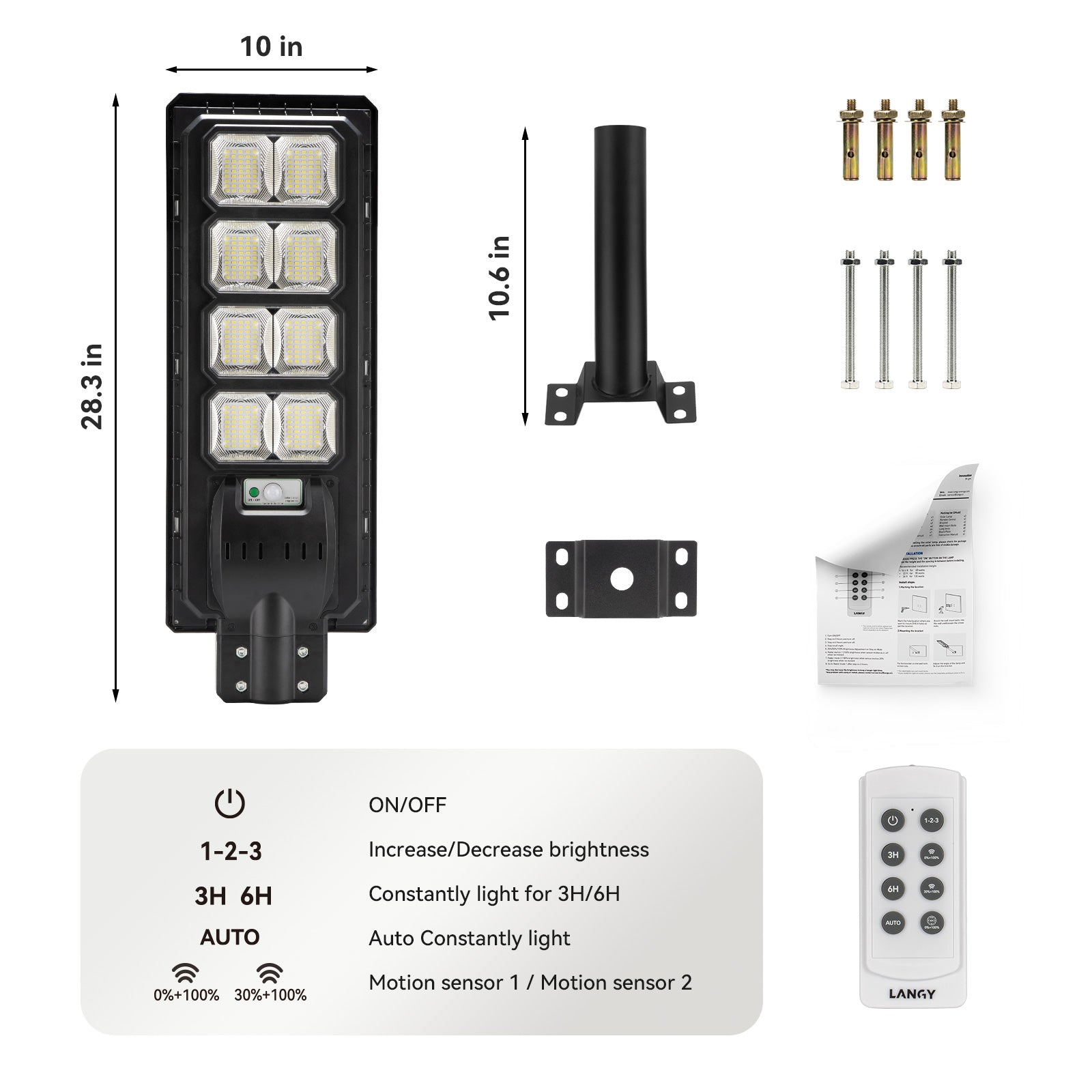 4 Pack Solar Parking lot lights (bracket included)-20,000 lumens - Energize Trek