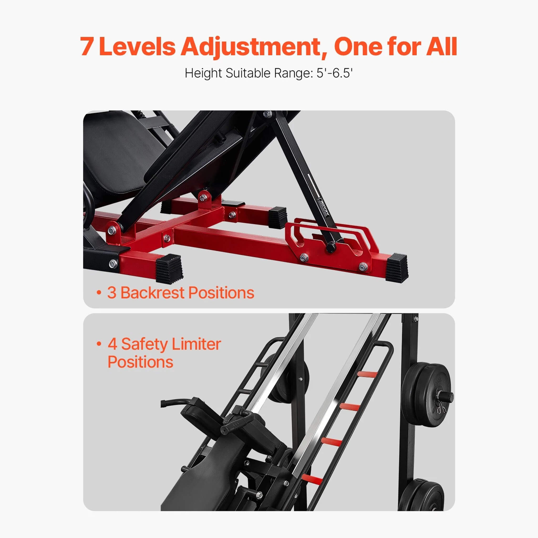 2000LBS Adjustable Leg Press And Hack Squat Machine For Home Gym Workouts (SAK53148) - Energize Trek