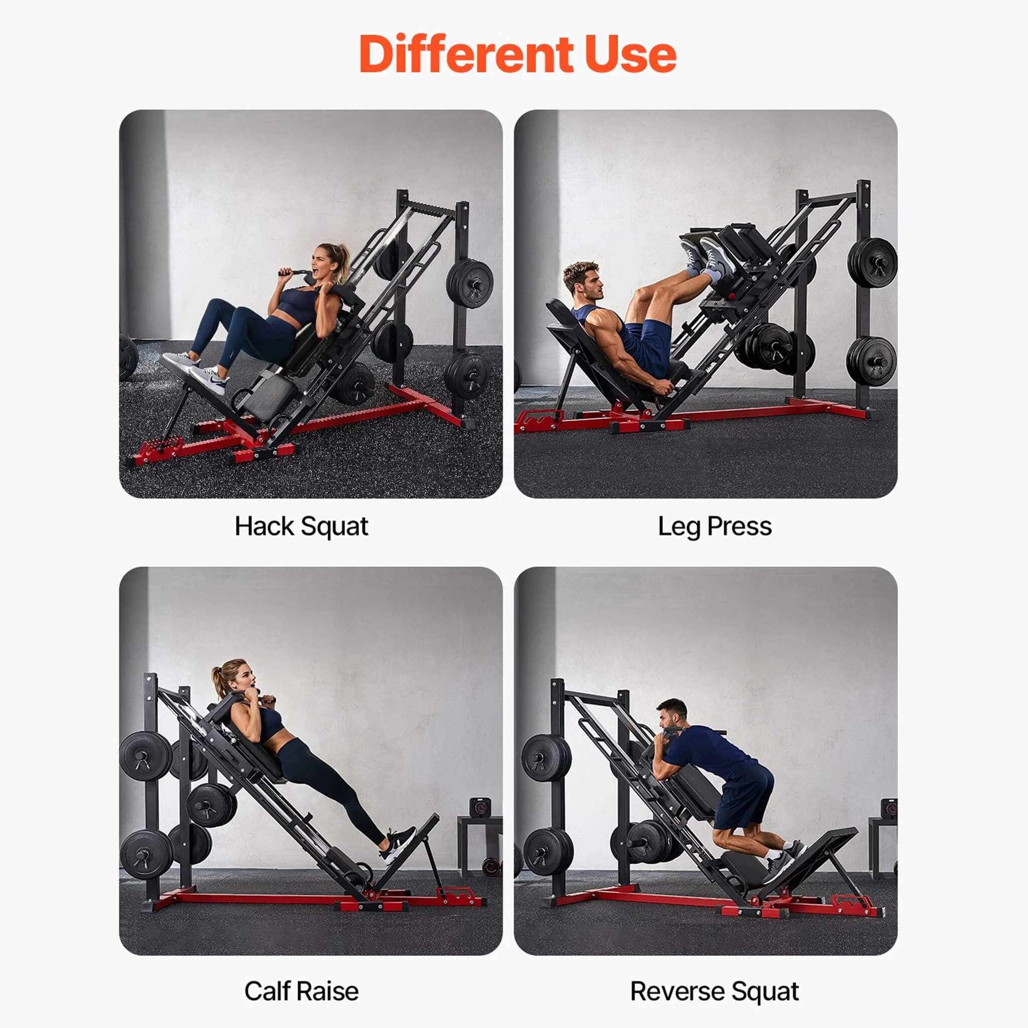2000LBS Adjustable Leg Press And Hack Squat Machine For Home Gym Workouts (SAK53148) - Energize Trek
