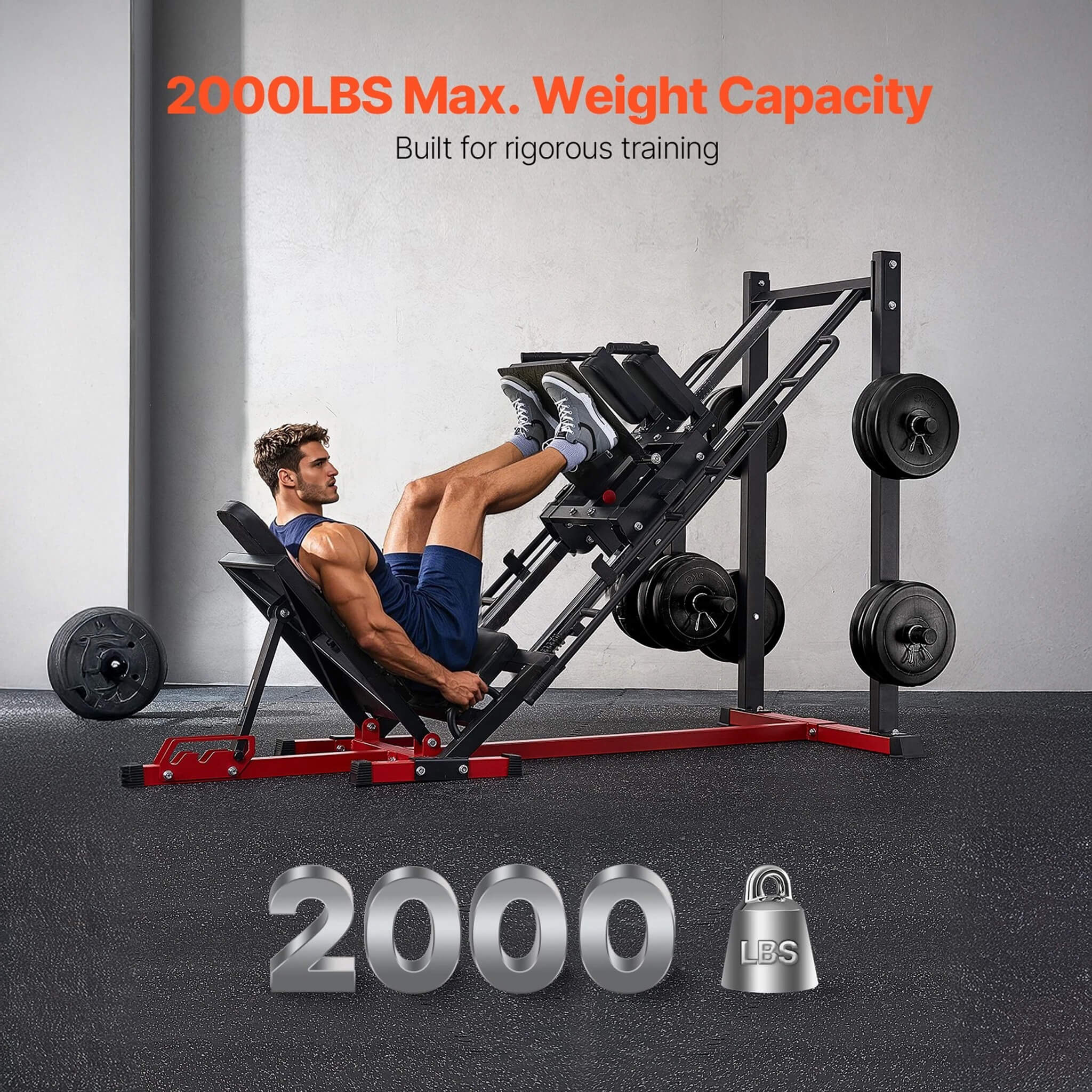 2000LBS Adjustable Leg Press And Hack Squat Machine For Home Gym Workouts (SAK53148) - Energize Trek