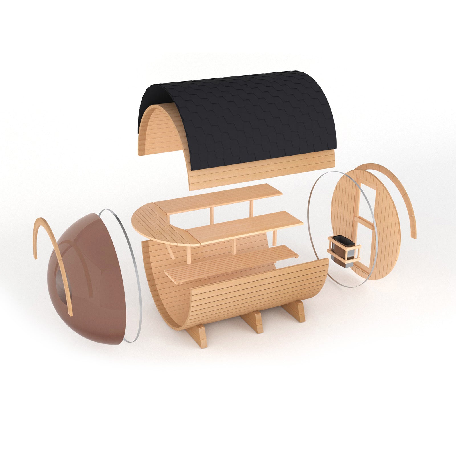SAUNA EVOLUTION® Barrel Sauna Serenity Nature Air 4 - Energize Trek