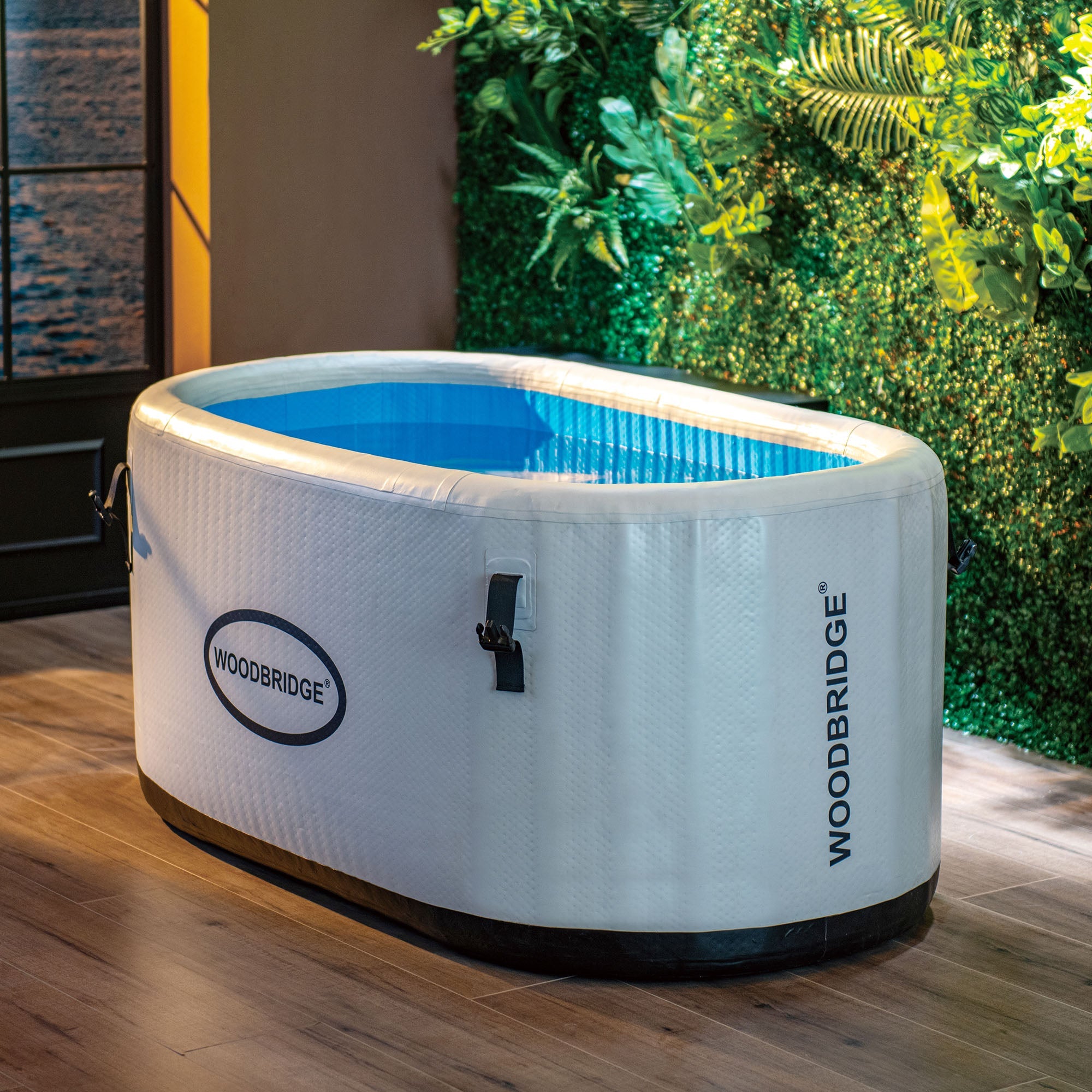 WOODBRIDGE Inflatable Oval Ice Bath Cold Plunge Tub with PVC Insulated Lid, Hand Pump and Repair Kit Included, Anti-Slid Bottom - Energize Trek