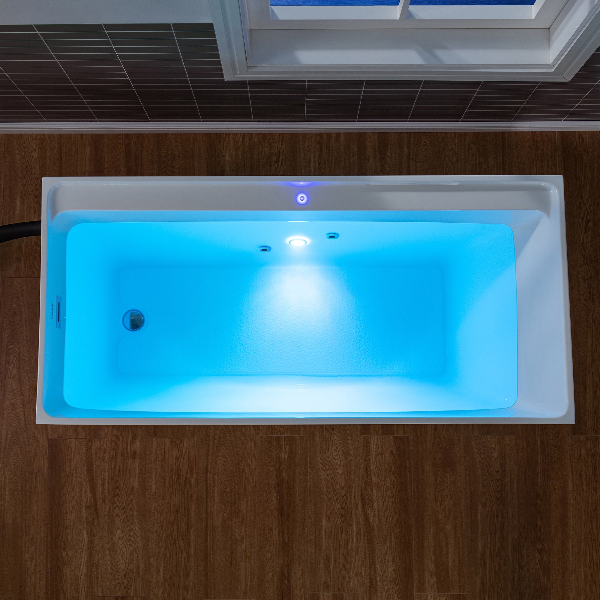 WOODBRIDGE 67" L x 31-1/2" W Freestanding Acrylic Cold Plunge Ice Tub with 1.3 HP High-Performance Chiller for Cooling/Heating, Ozone sanitation, Filter circulation system, Insulated tub cover - Energize Trek