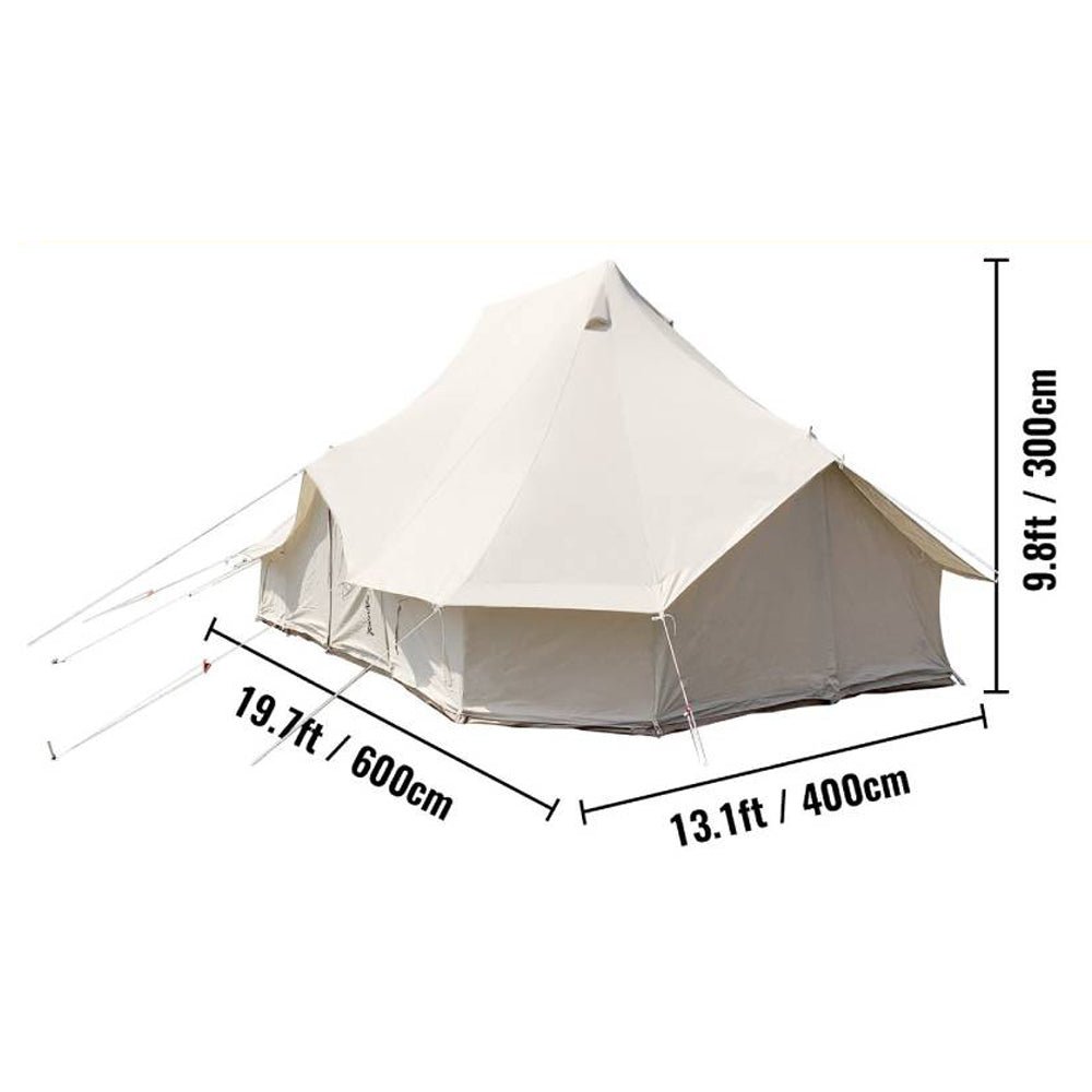 20FT Large Luxury Glamping Yurt Teepee Canvas Camping Tent (SAK37612) - Energize Trek