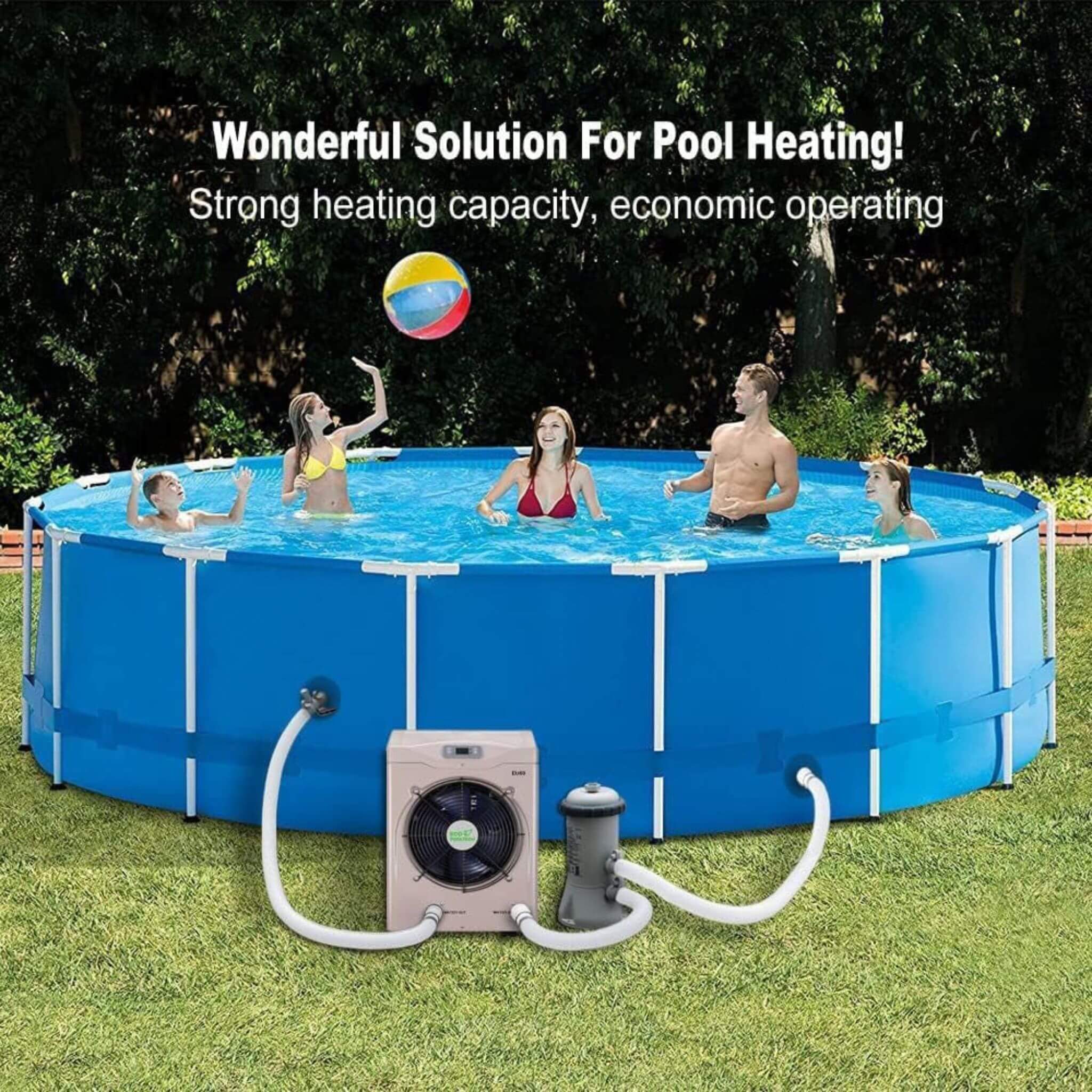 21" Heavy Duty Electric Home Above And Inground Swimming Pool Heater Pump, 5000 Gallons (SAK94751) - Energize Trek