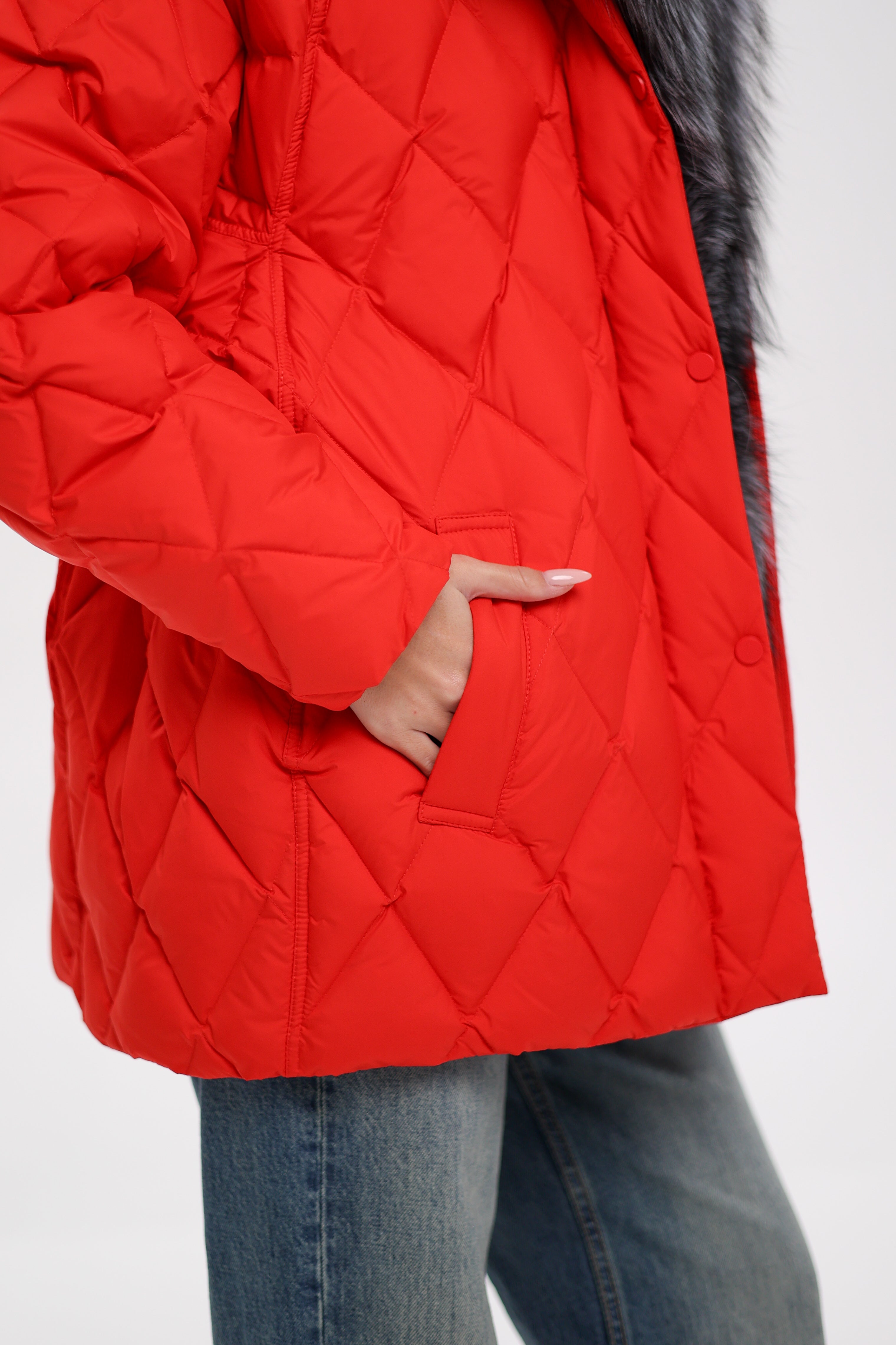 Genuine Silver Fox Down Fill Hooded Parka - Energize Trek