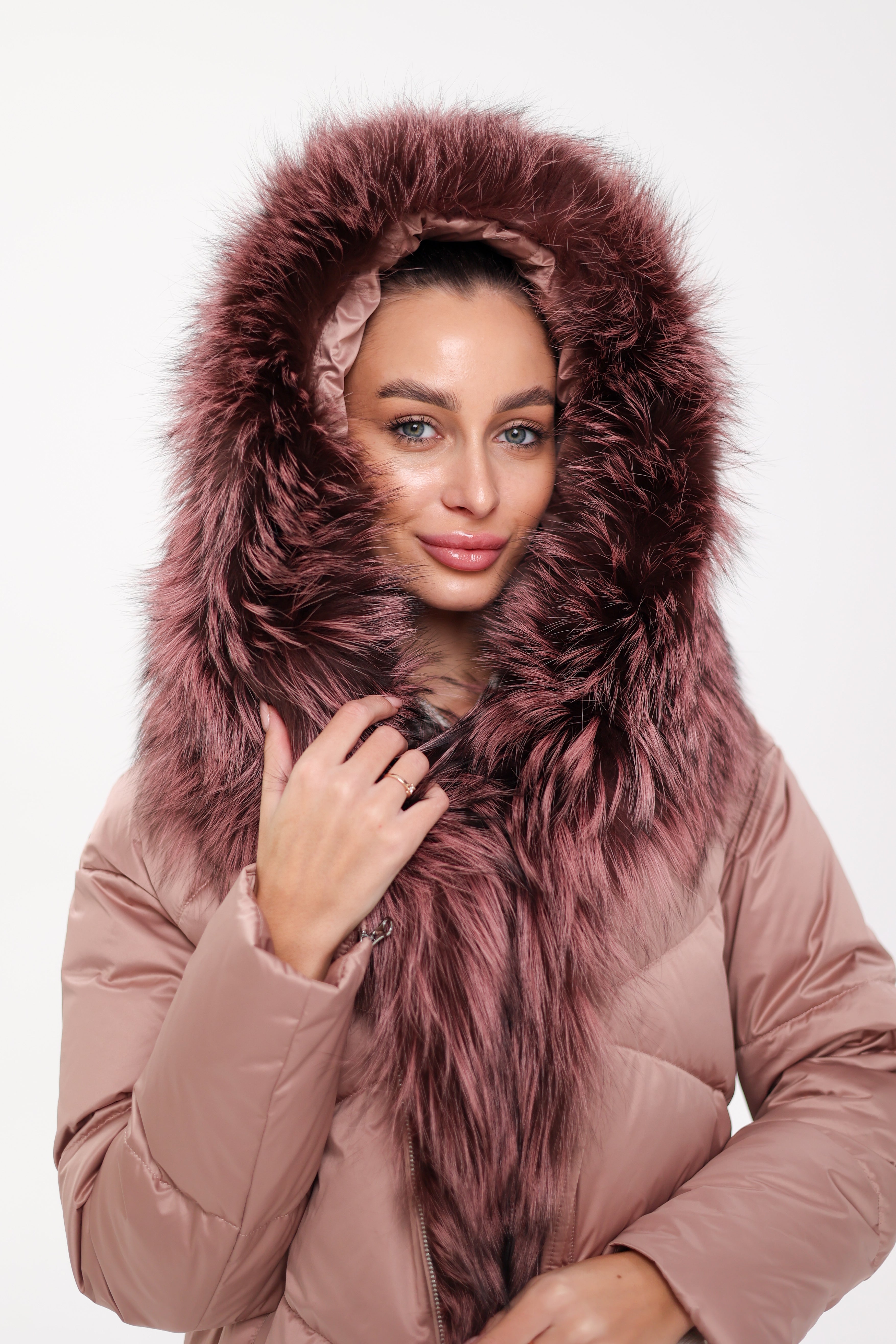 Genuine Silver Fox Fur Trim Down Insulated Parka - Energize Trek
