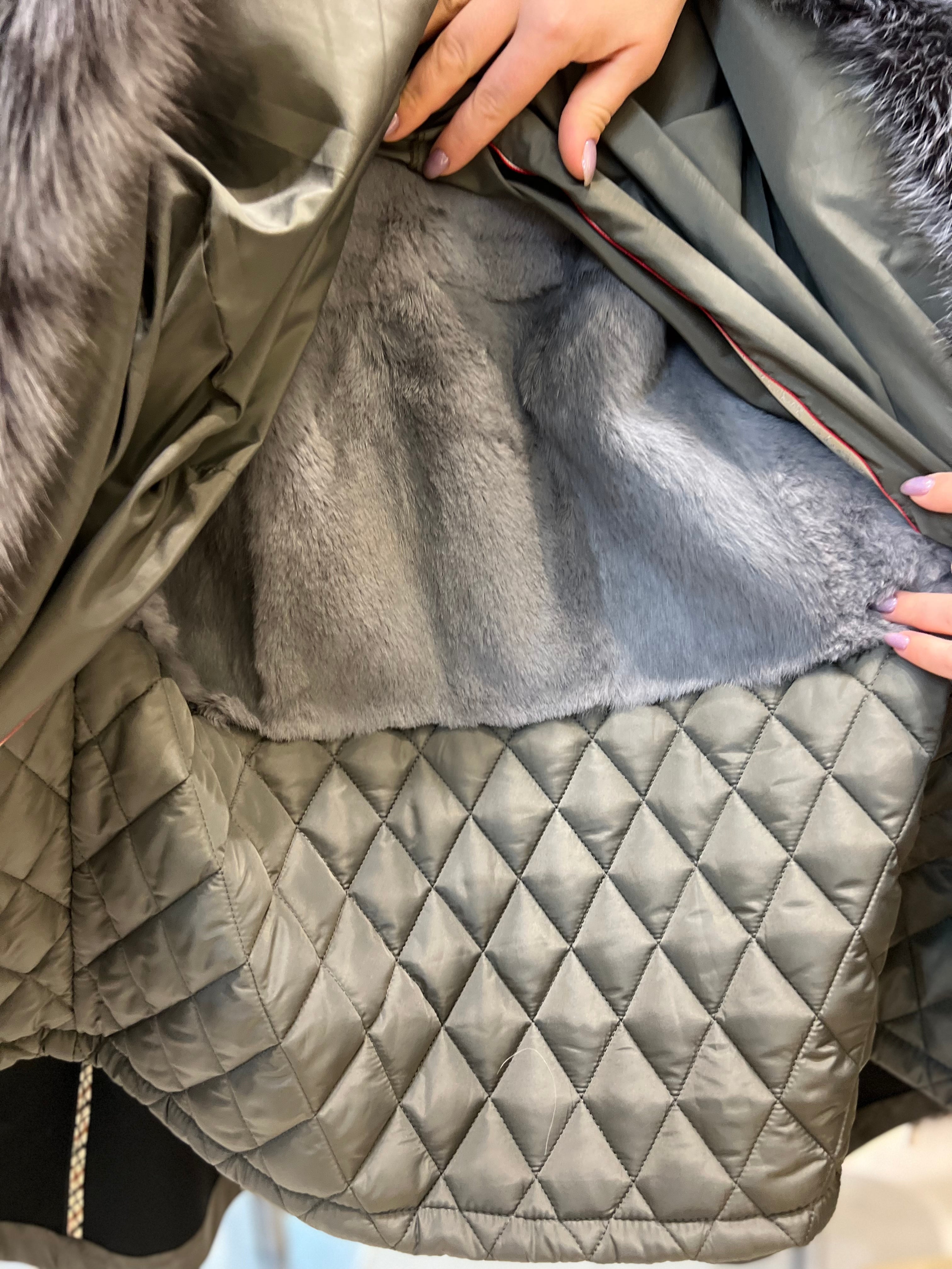 Silver Fox Fur Trim Rabbit Fur Insulated Parka - Energize Trek