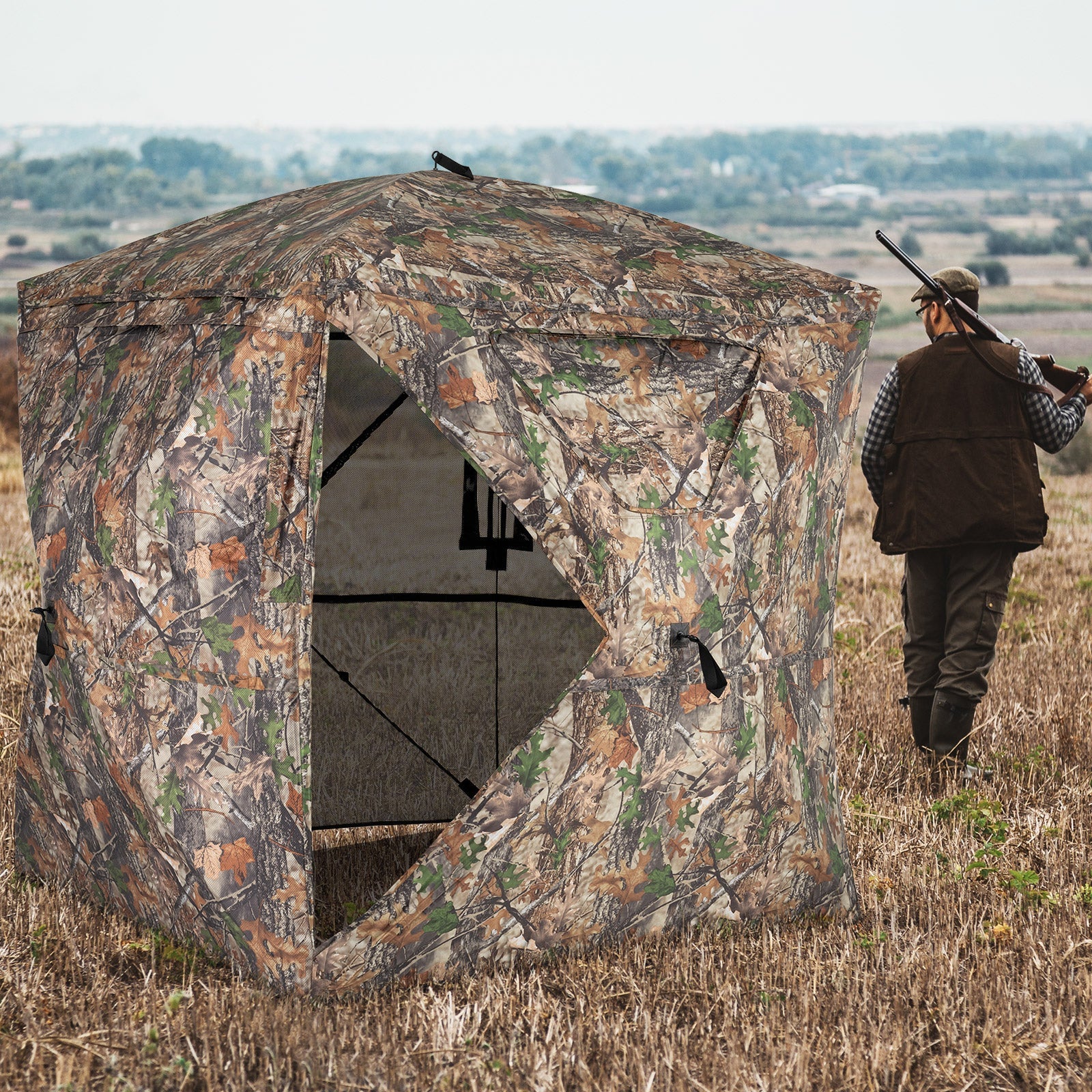 270° See Through Hunting Blind Tent with Silent Magnetic Door - Energize Trek