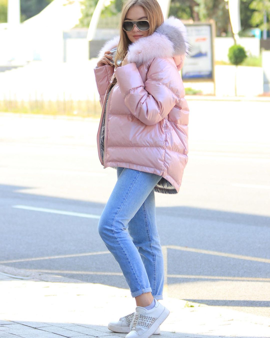 ⇆ Nicole Genuine Polar Fox Reversible Down Coat - Energize Trek