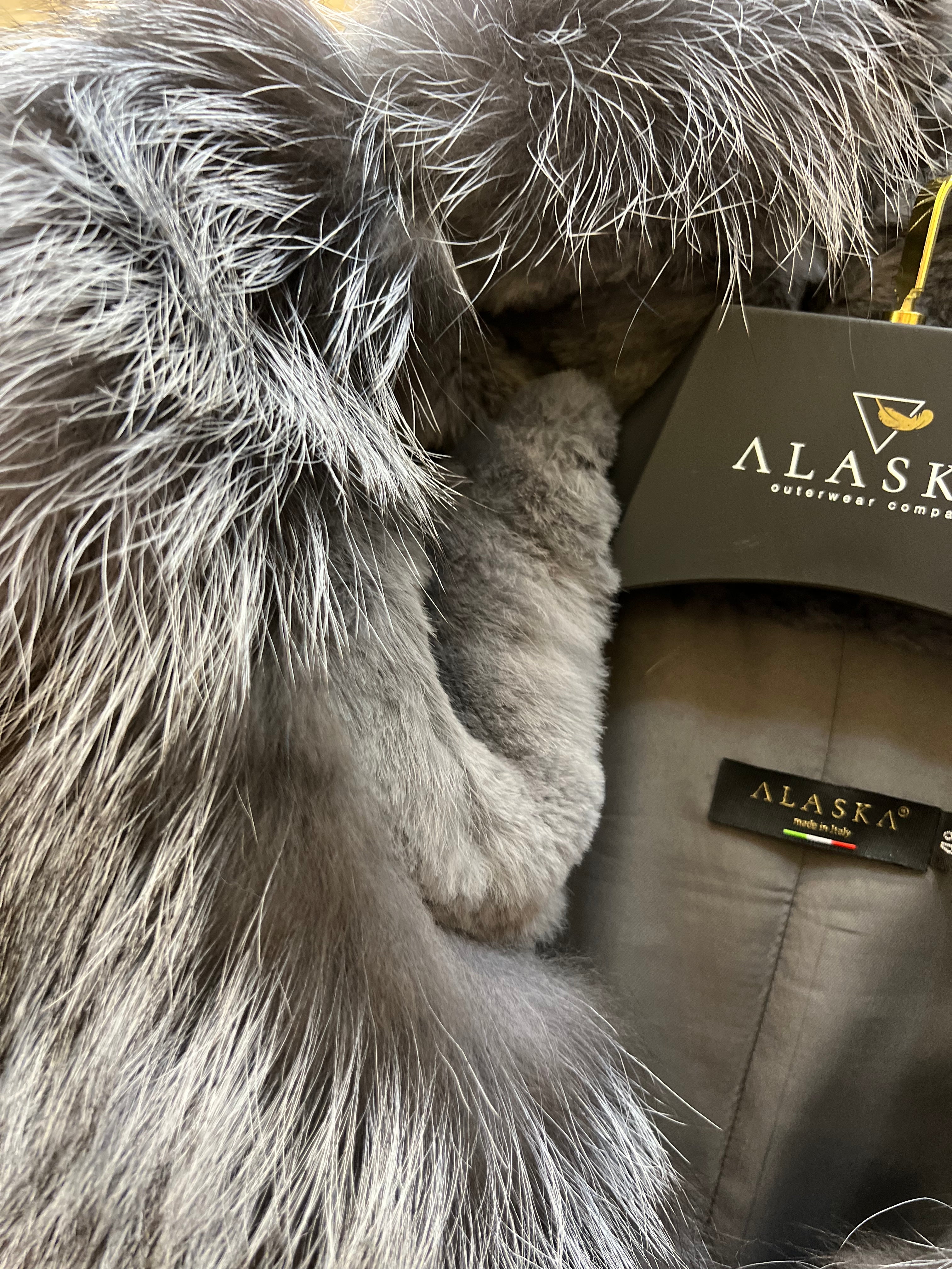 Roma Genuine Silver Fox Fur Rabbit Fur Insulated Parka in Red - Energize Trek