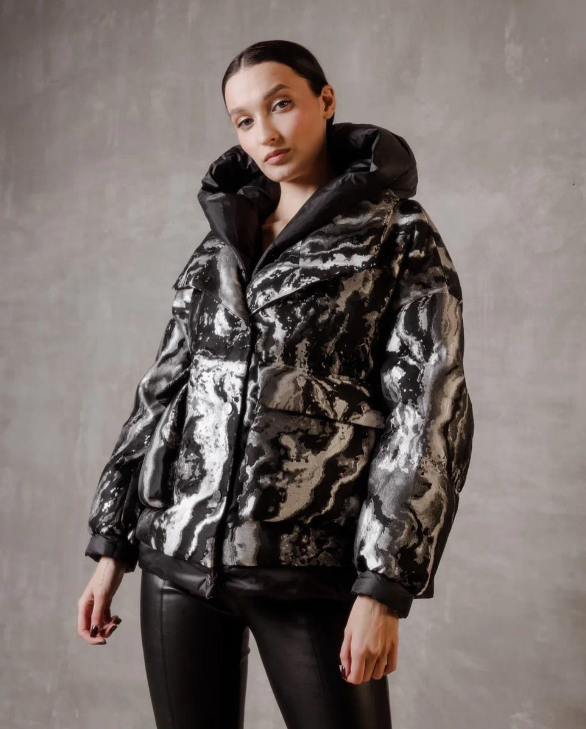 Marble Jacquard Down Fill Coat - Energize Trek