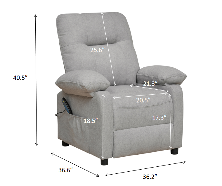 Recliner Chair with Message and Heater, Recliner Chair for Adult, Manual Control Message Chair - Energize Trek
