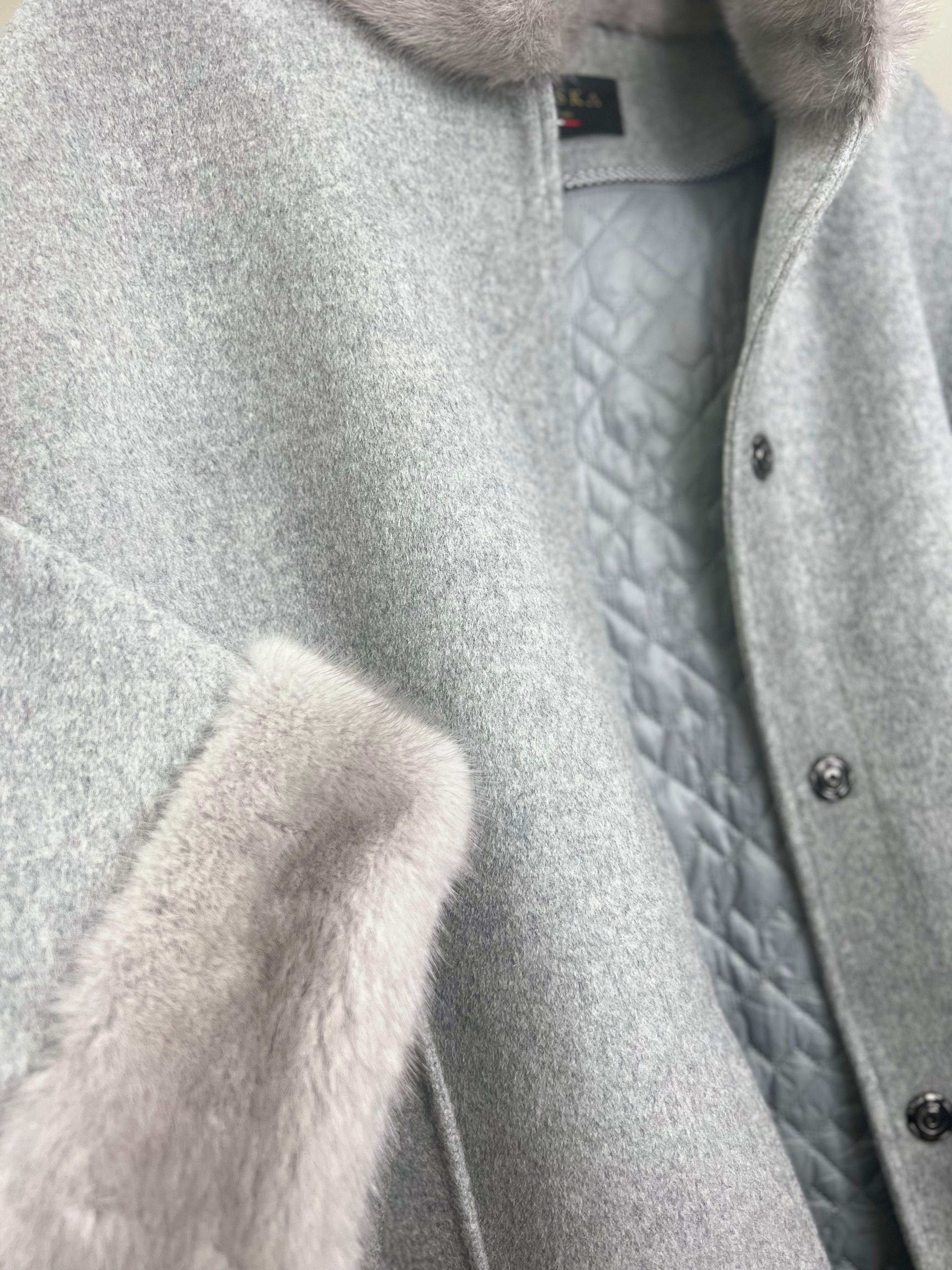 Genuine Scandinavian Mink Fur Virgin Wool Coat - Energize Trek