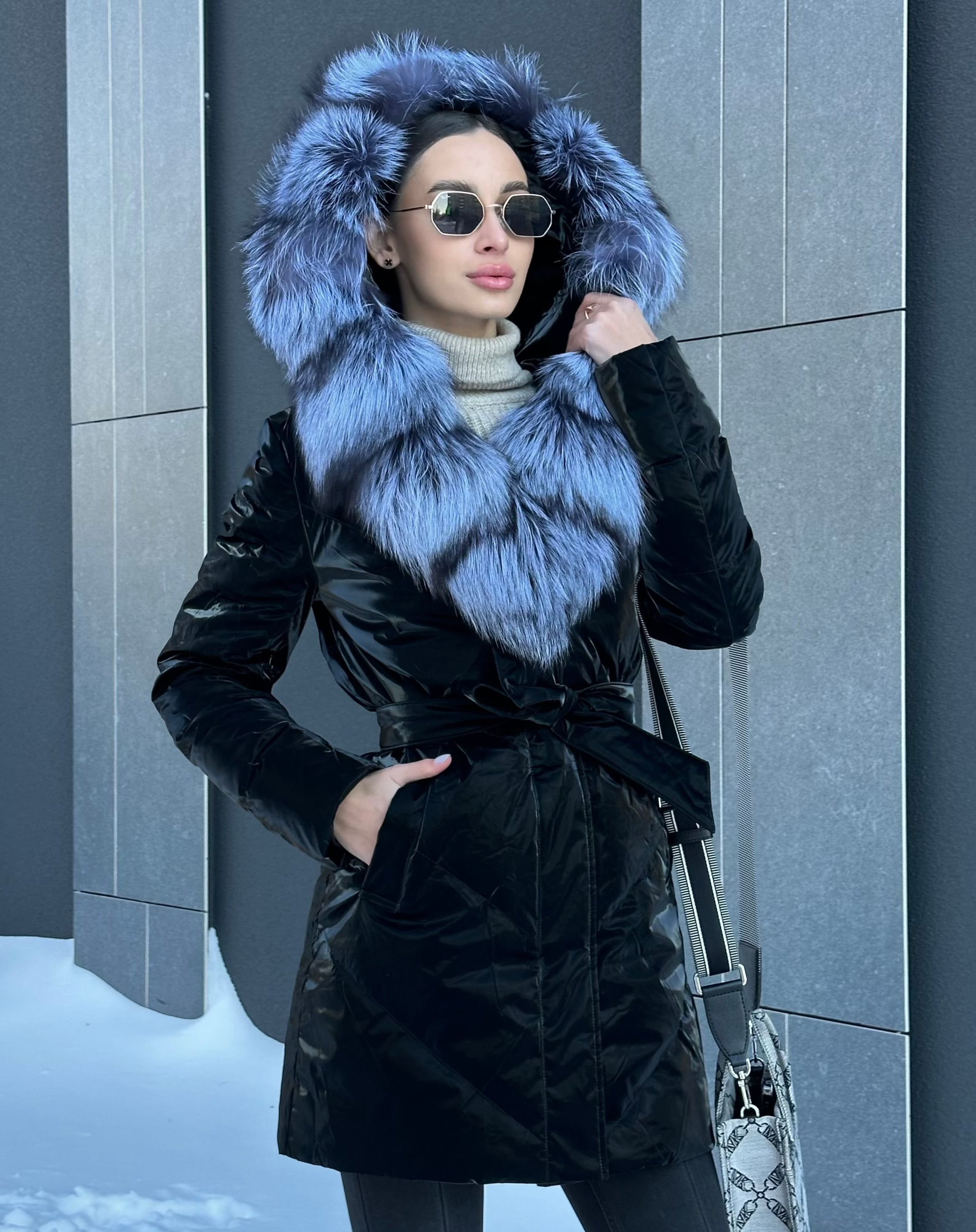 Genuine Silver Fox Fur Down Fill Coat - Energize Trek