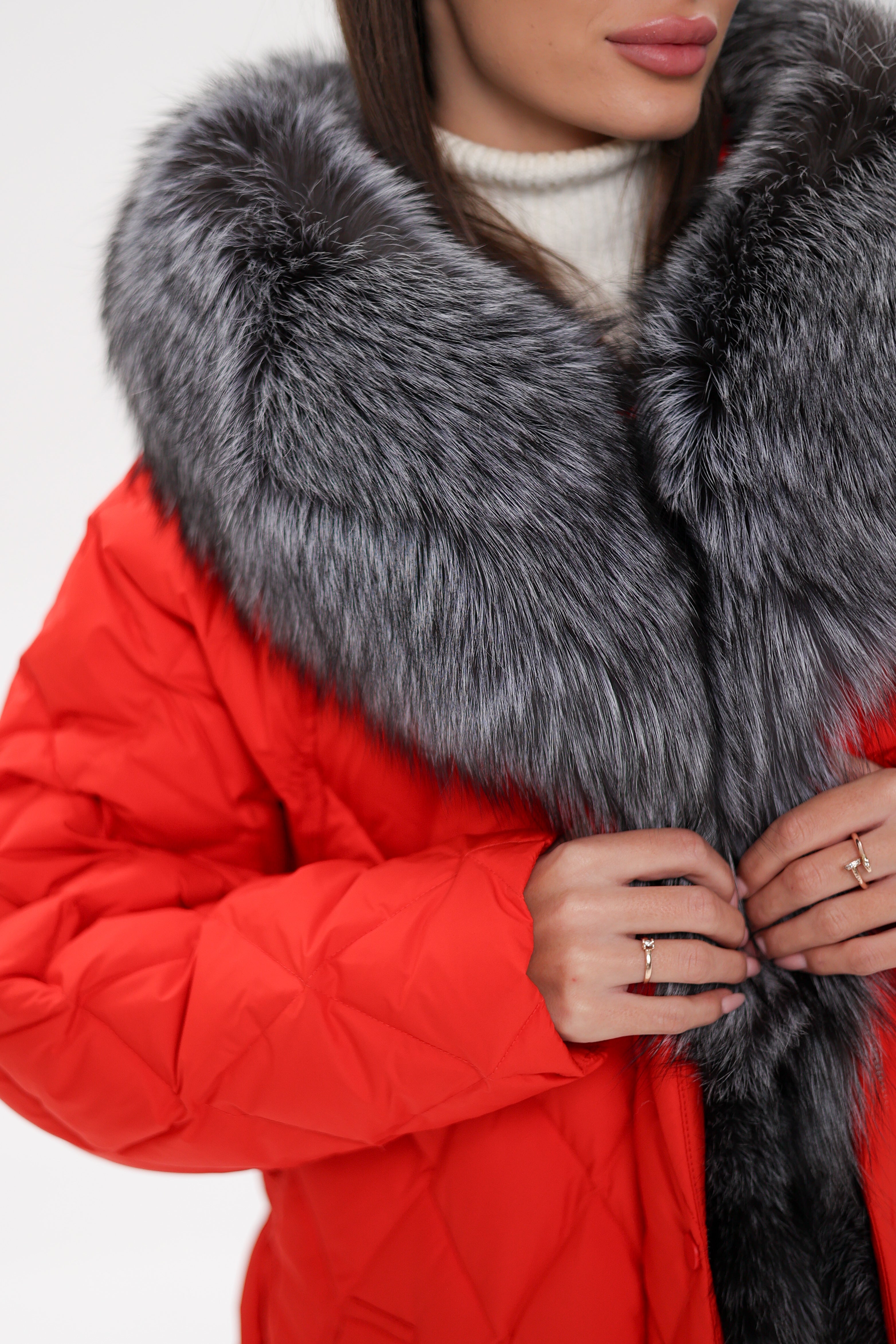 Genuine Silver Fox Down Fill Hooded Parka - Energize Trek
