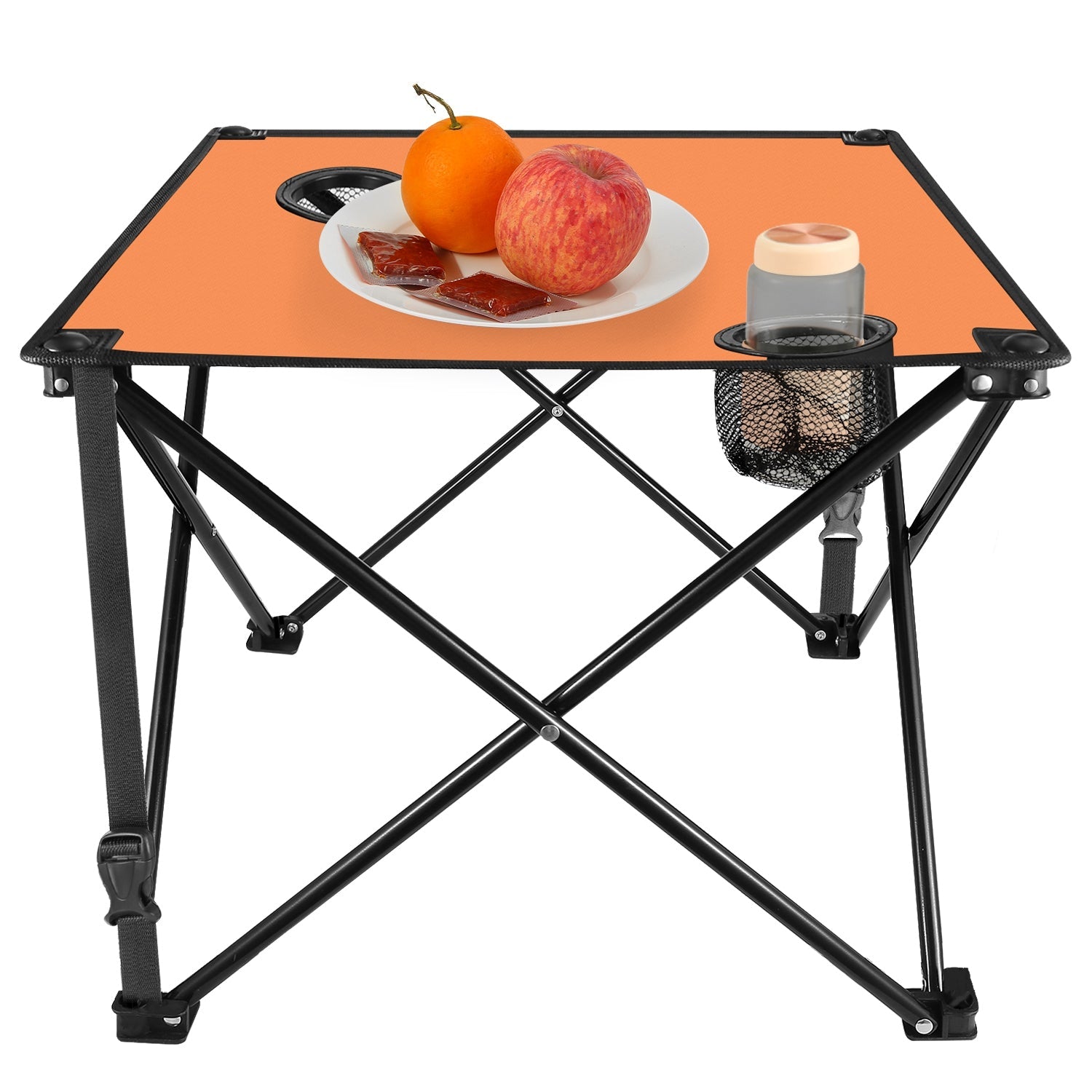 2Pcs Foldable Camping Table Portable Picnic Table Lightweight Travel Desk with 2 Cup Holders/Table Carrying Bag - Energize Trek