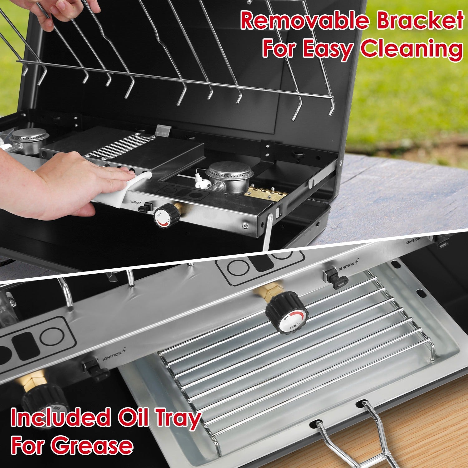 3 Burner Camping Stove 20000 BTU Portable Foldable Propane Stove With Toast Tray Windshield Portable Handle Outdoor Cooking Gas Stove For RV Camping B - Energize Trek