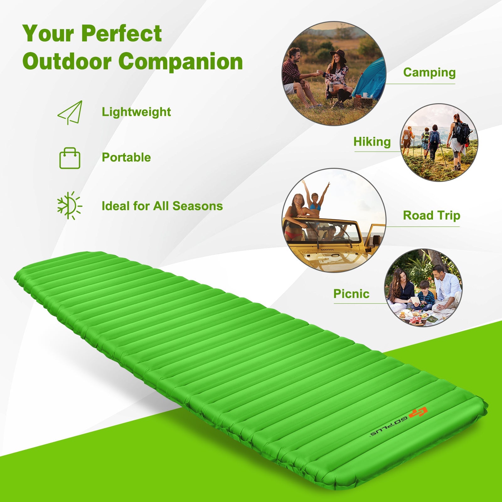 3 Inch Thick Inflatable Waterproof Camping Sleeping Pad - Energize Trek