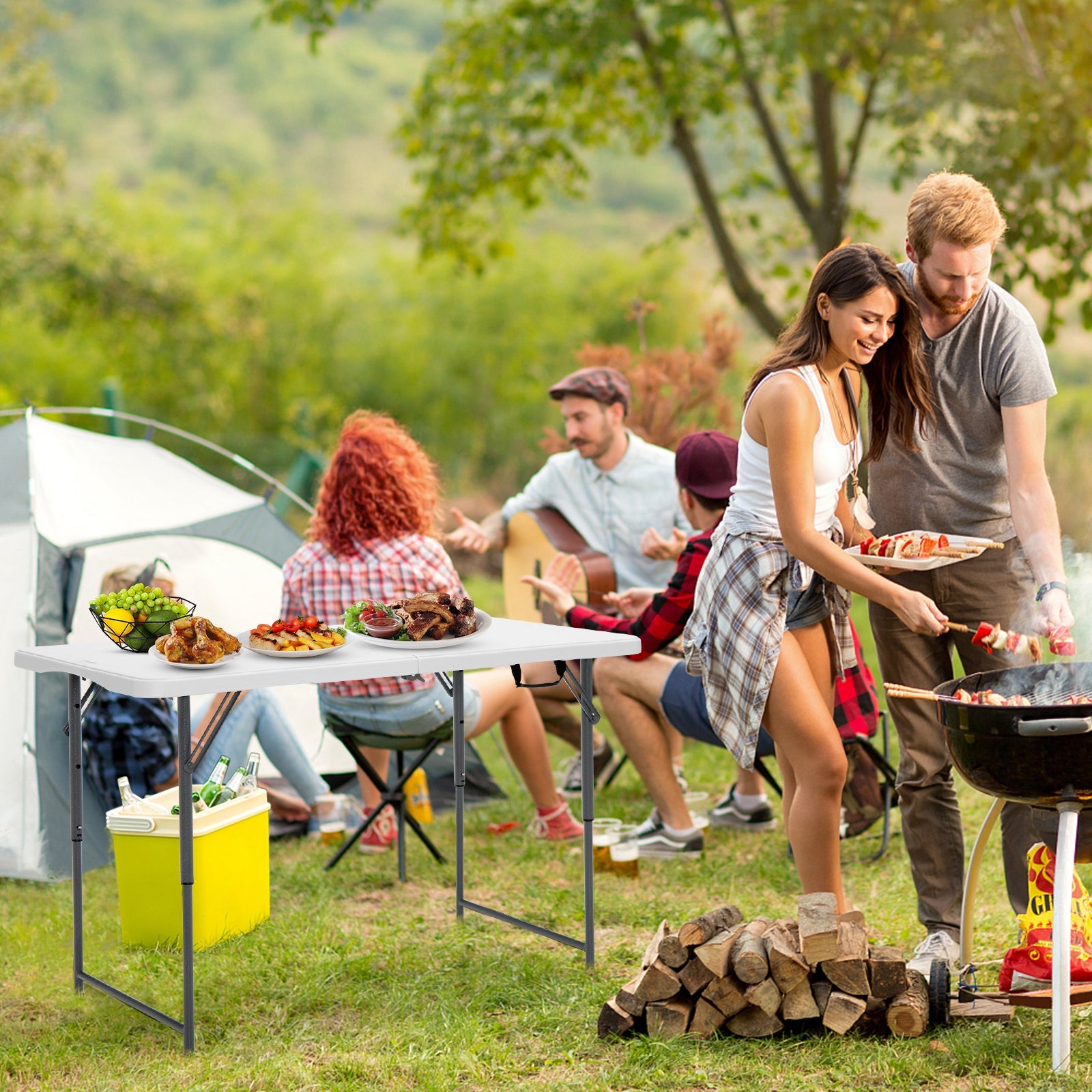 3-Level Height Adjustable Folding Table - Energize Trek