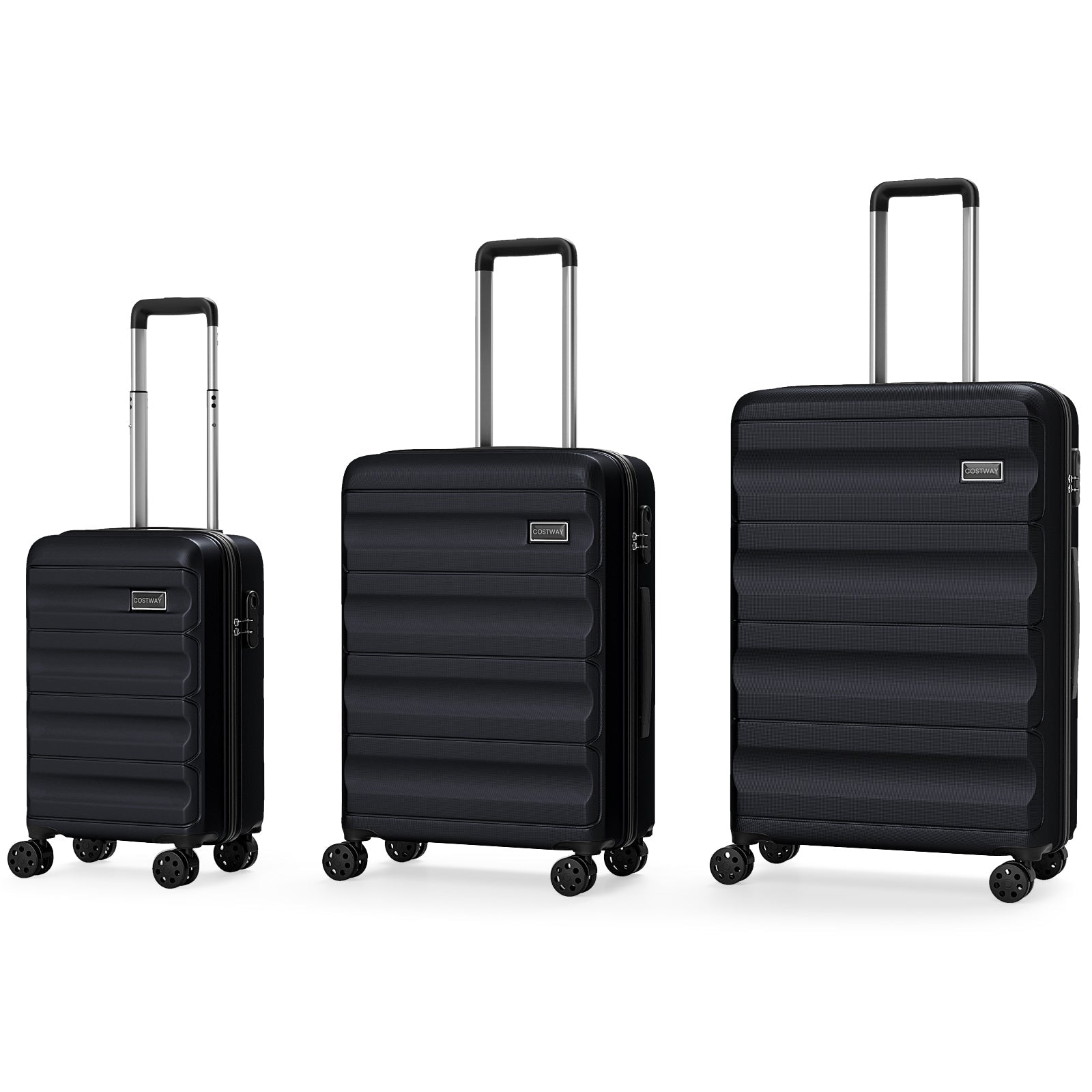 3-Piece Hardside Luggage Set 20/24/28 Inch Lightweight Hardside Suitcases - Energize Trek