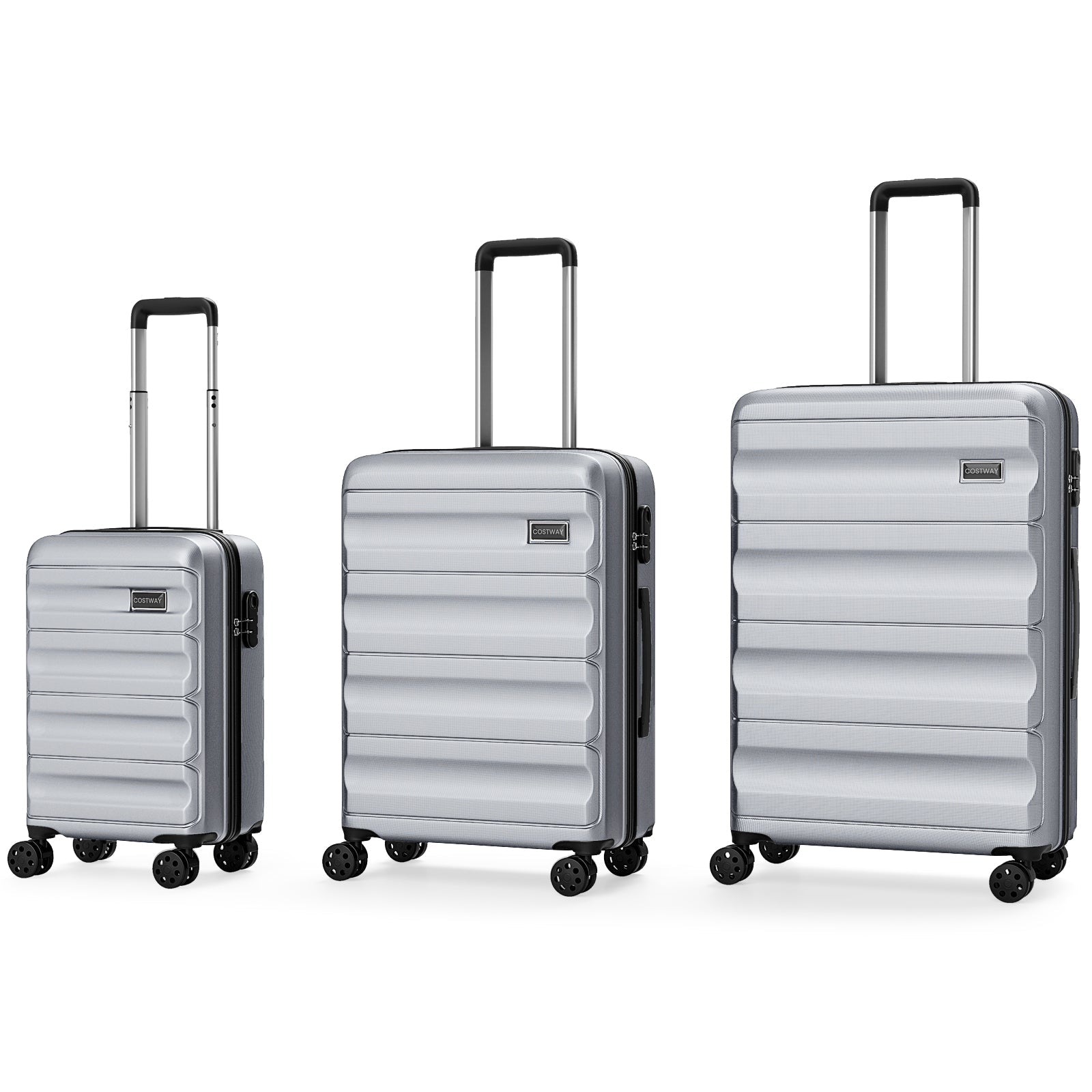 3-Piece Hardside Luggage Set 20/24/28 Inch Lightweight Hardside Suitcases - Energize Trek
