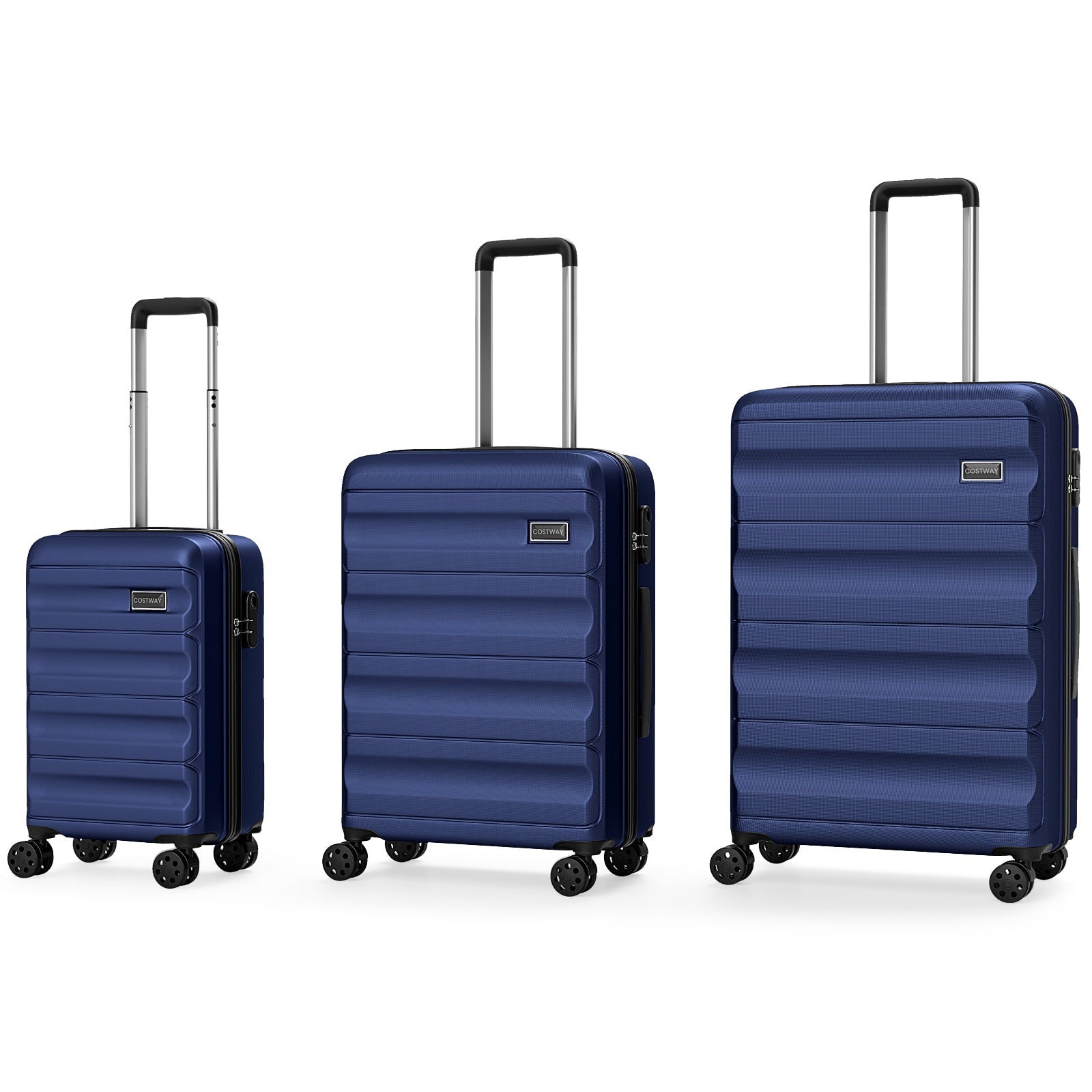 3-Piece Hardside Luggage Set 20/24/28 Inch Lightweight Hardside Suitcases - Energize Trek