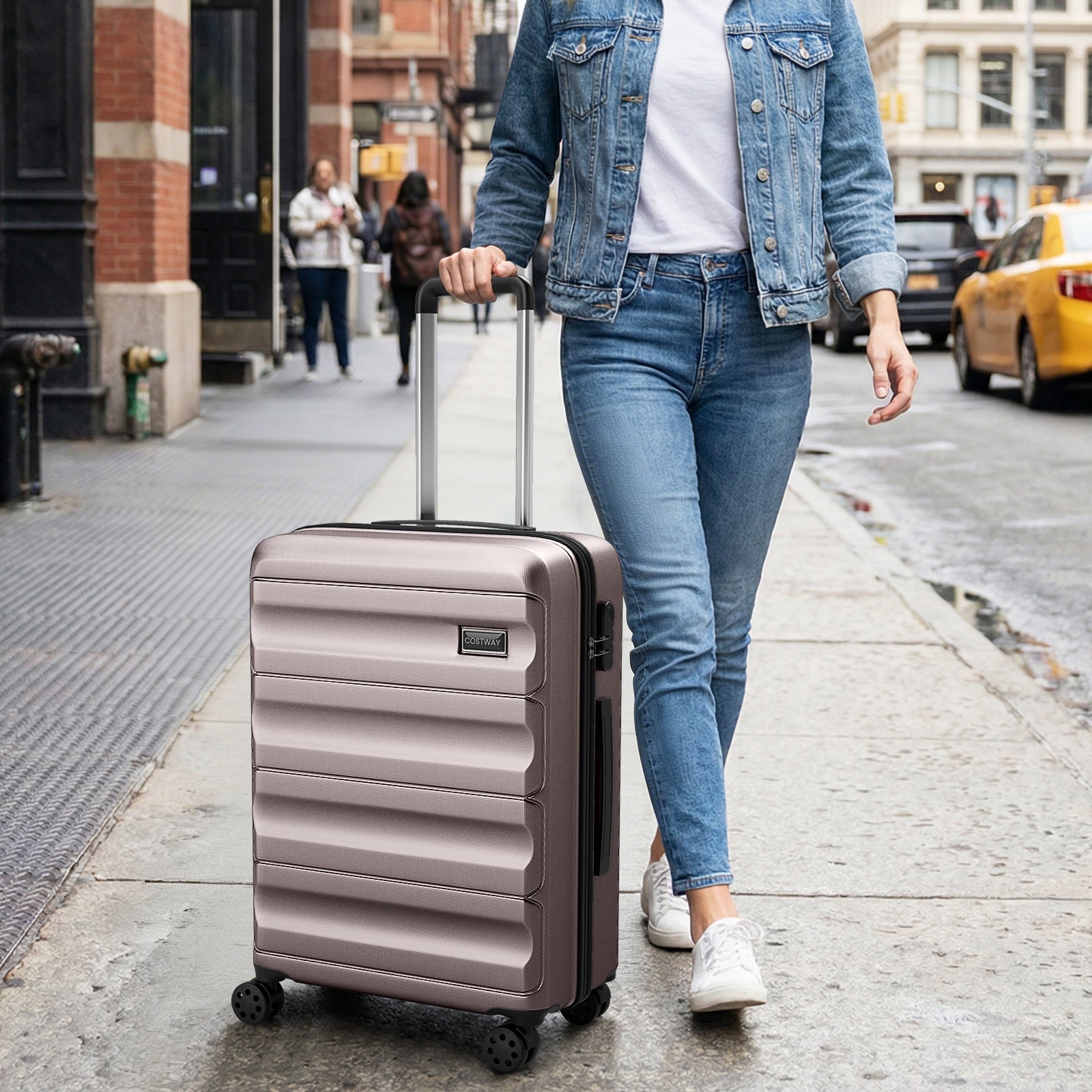 3-Piece Hardside Luggage Set 20/24/28 Inch Lightweight Hardside Suitcases - Energize Trek