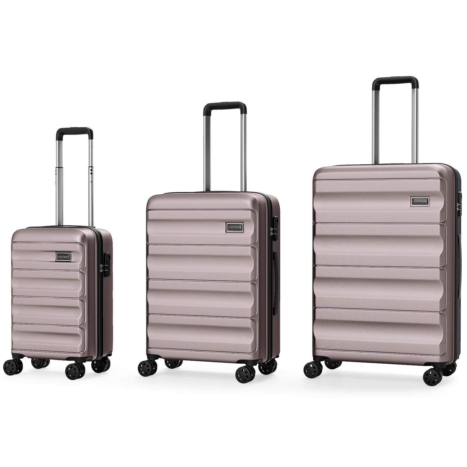 3-Piece Hardside Luggage Set 20/24/28 Inch Lightweight Hardside Suitcases - Energize Trek