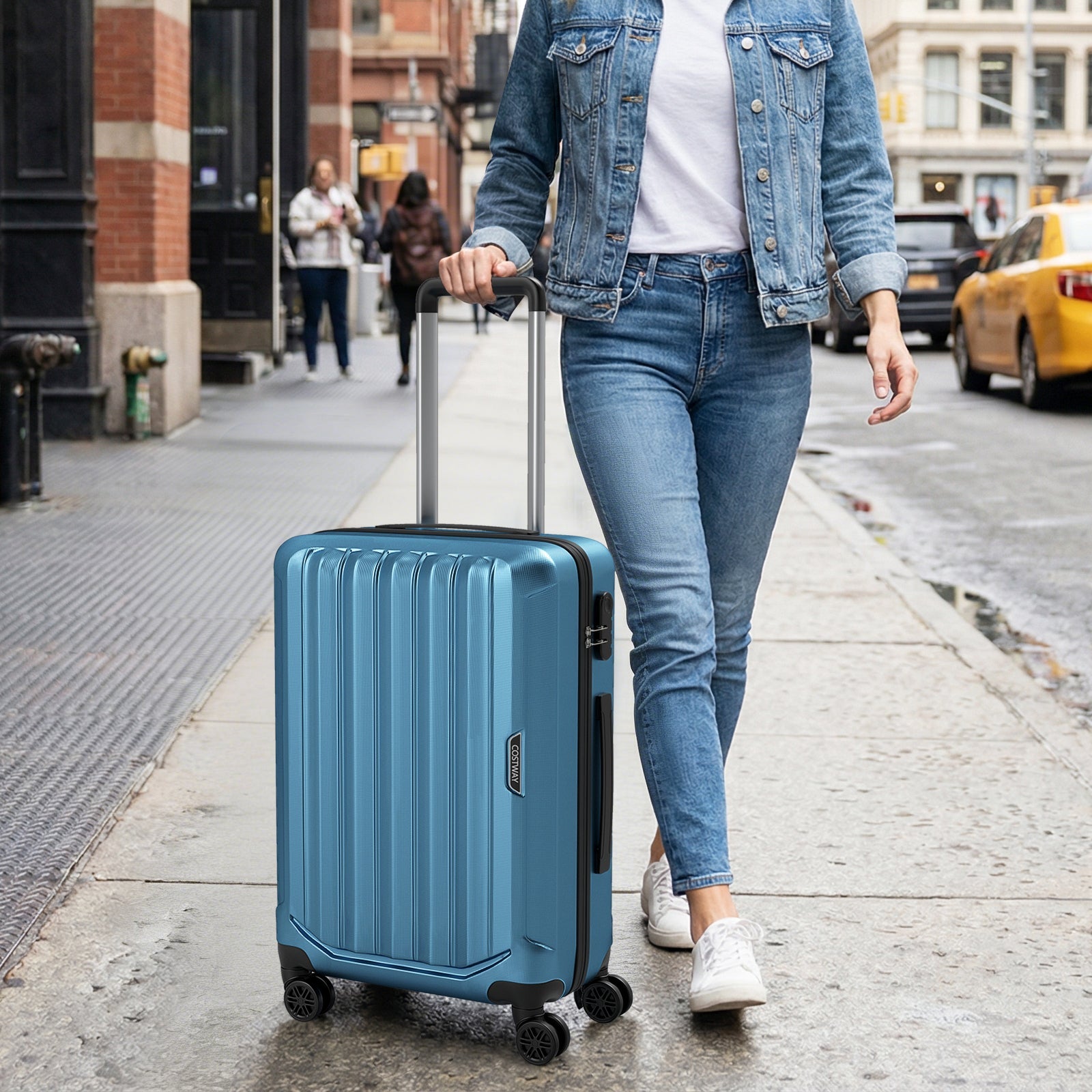 3-Piece Hardside Luggage Set (20/24/28 Inch) Lightweight with 3-Digital Lock - Energize Trek