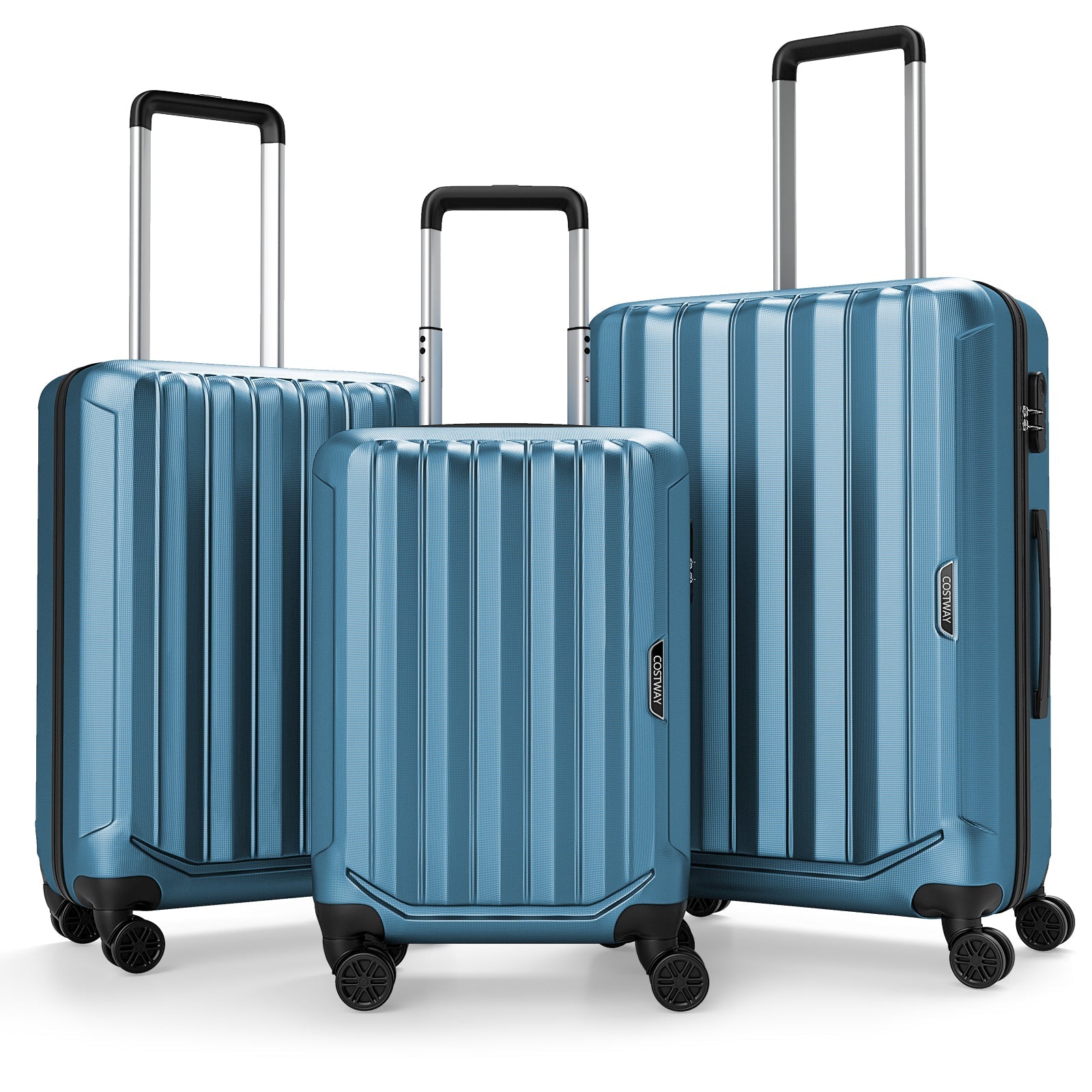 3-Piece Hardside Luggage Set (20/24/28 Inch) Lightweight with 3-Digital Lock - Energize Trek