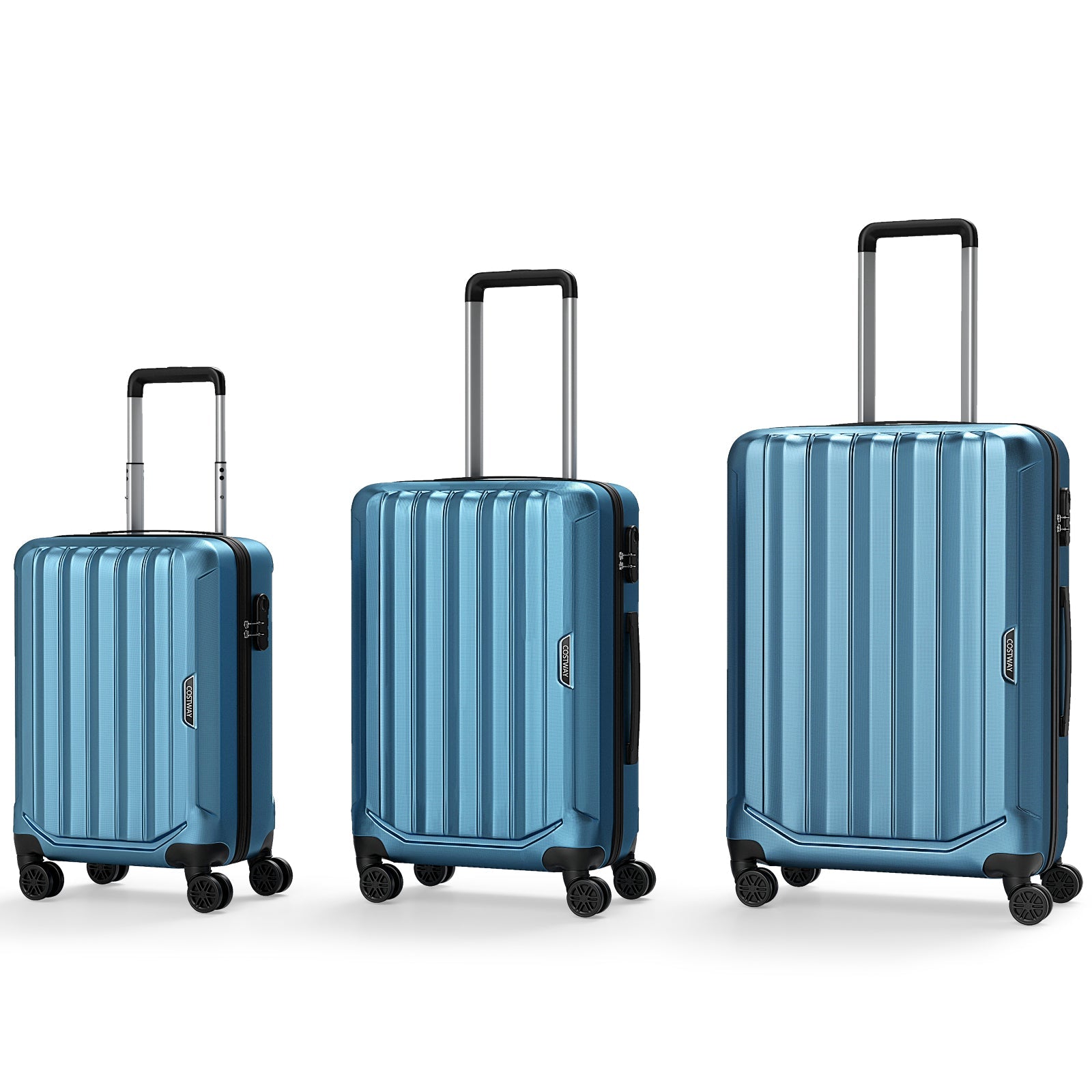 3-Piece Hardside Luggage Set (20/24/28 Inch) Lightweight with 3-Digital Lock - Energize Trek